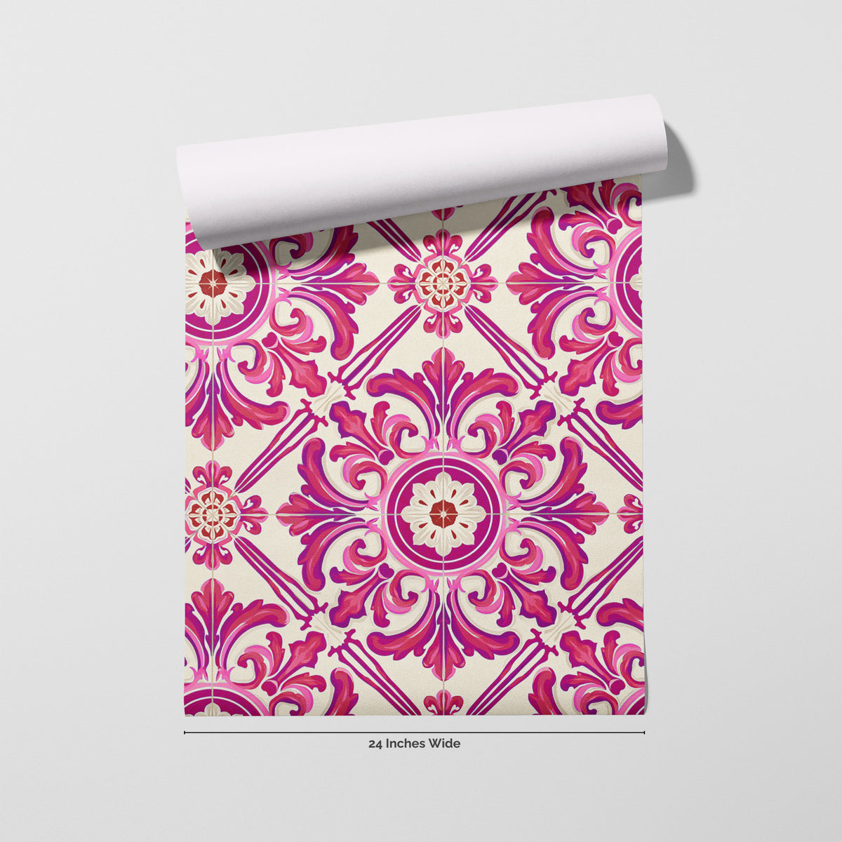 Coimbra Rose wallpaper roll, 24 inches wide
