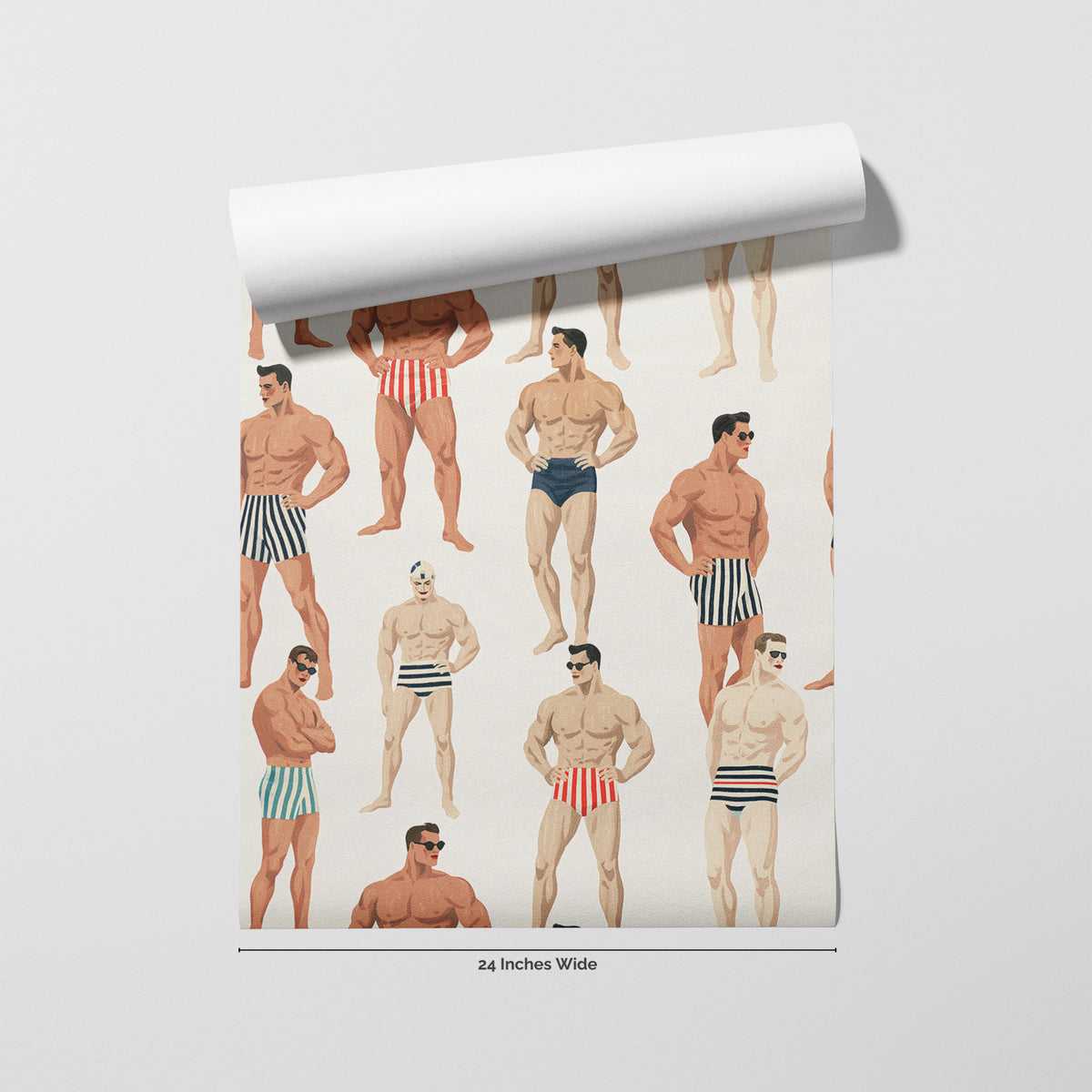 Cabana Club wallpaper roll, 24 inches wide