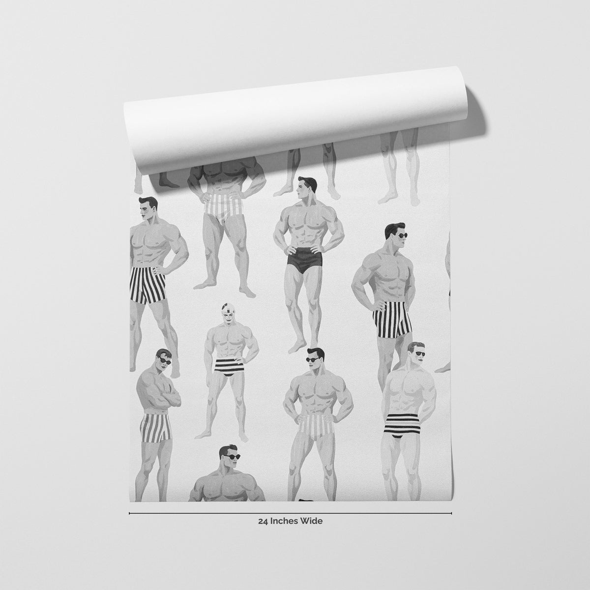 Cabana Noir wallpaper roll, 24 inches wide