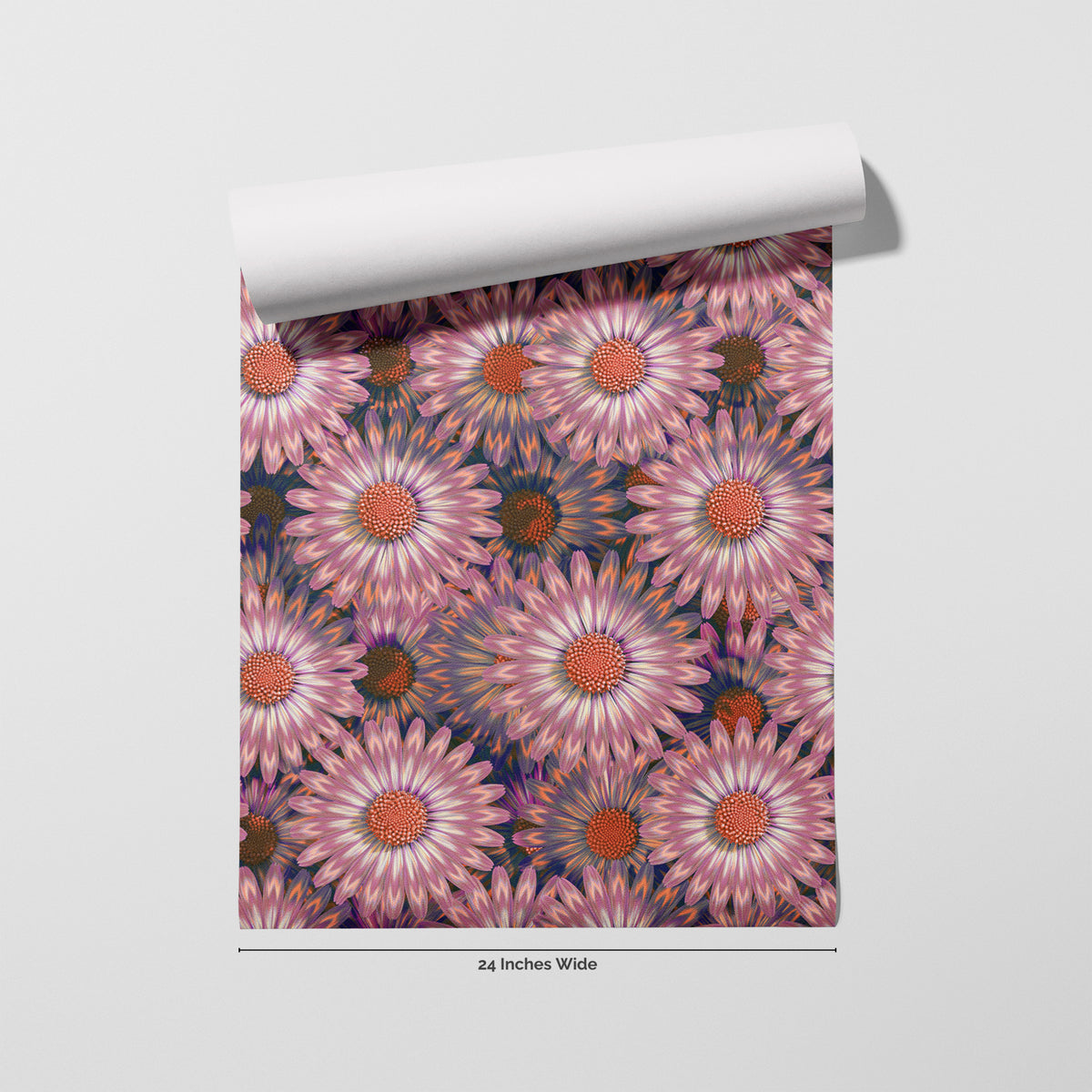 Blush Daisy wallpaper roll, 24 inches wide