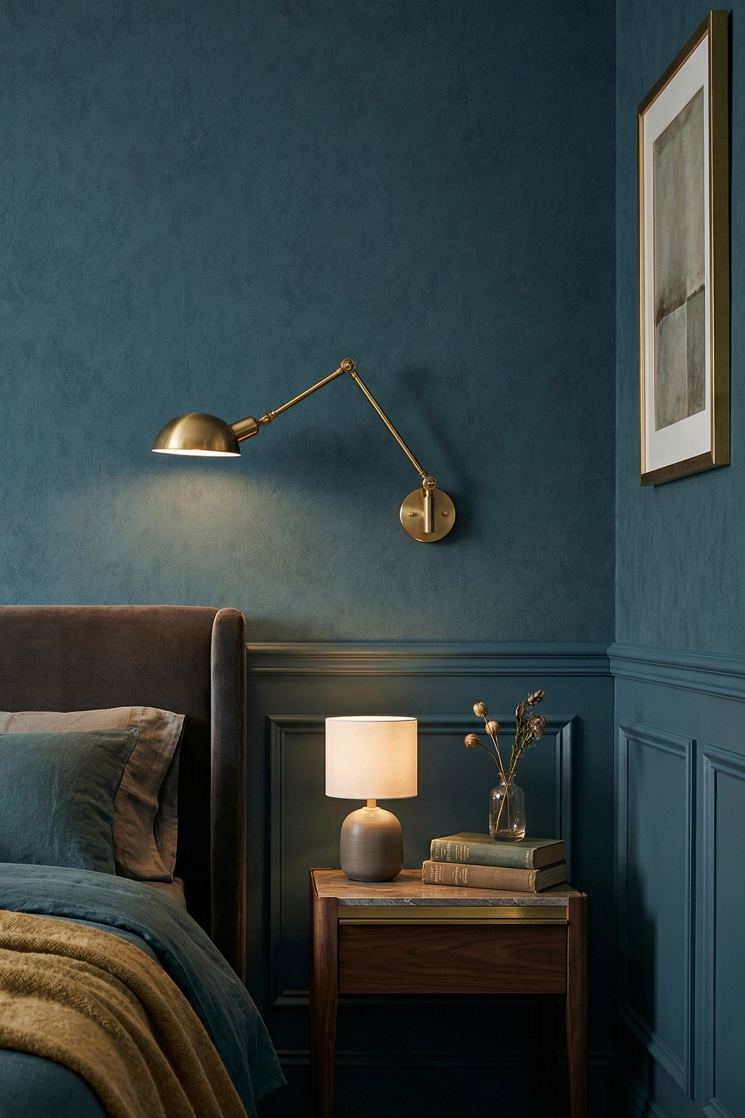Deep End wallpaper shown in a bedroom