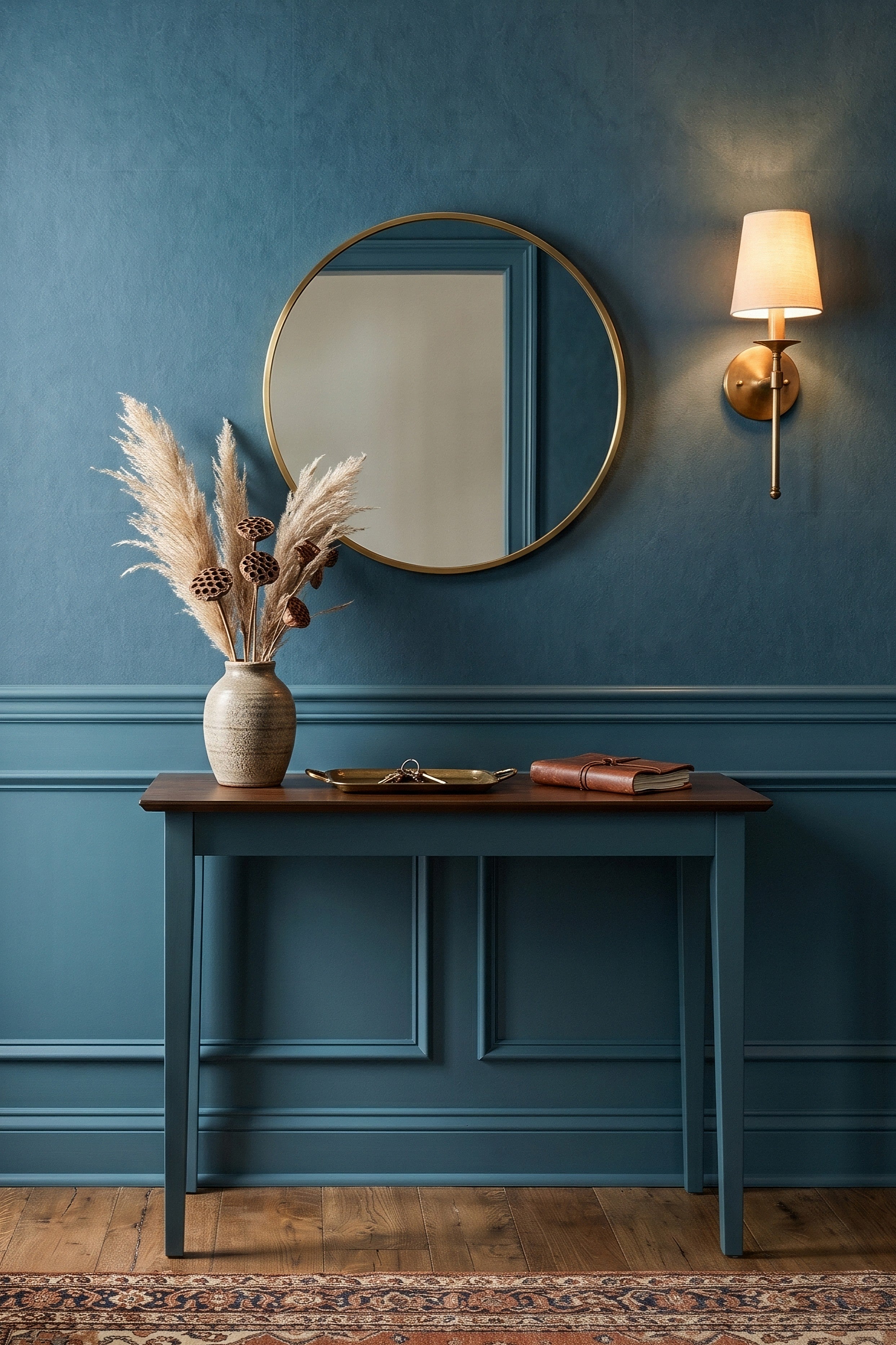 Harbor Wash wallpaper shown in an entryway