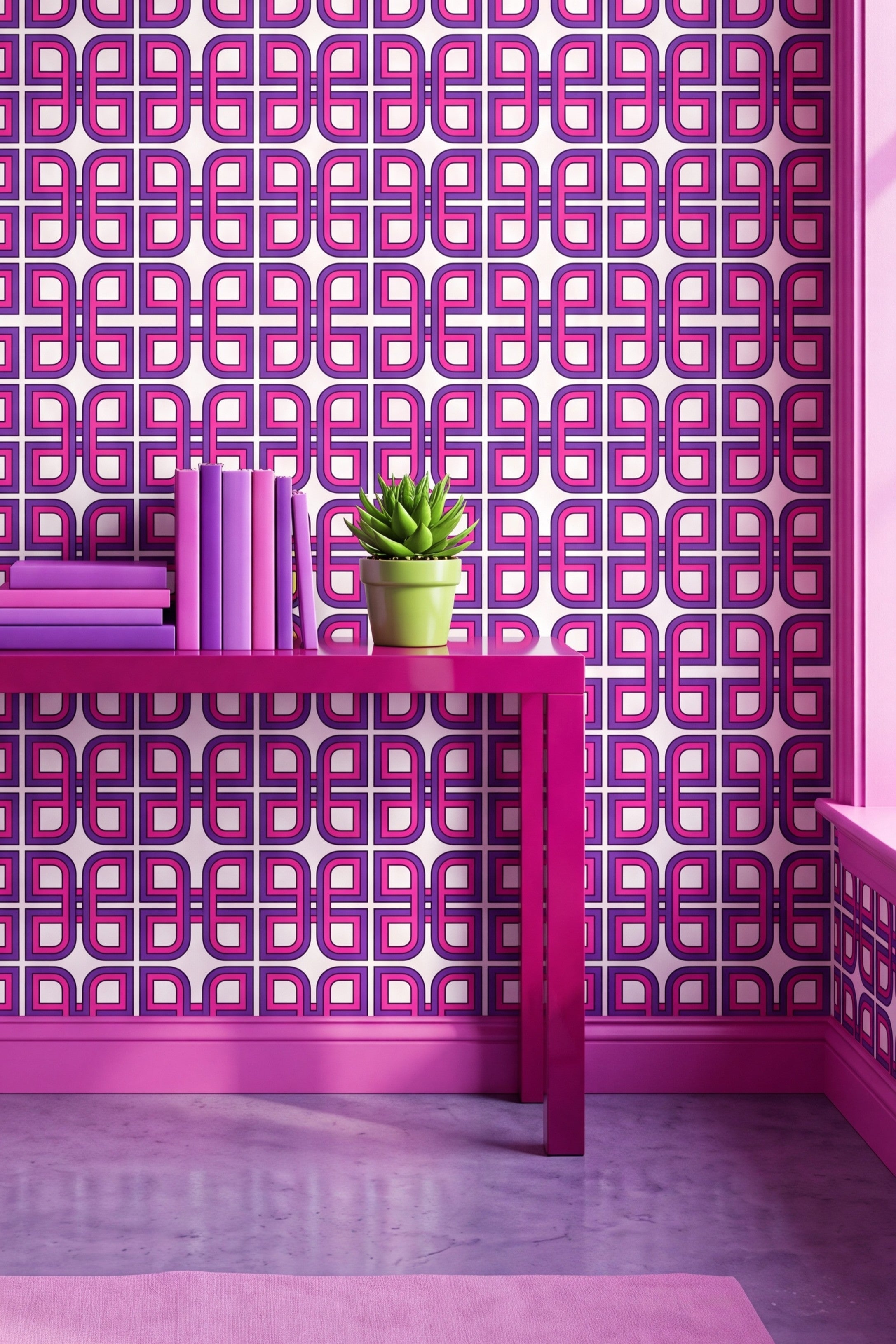 Rewind wallpaper on an accent wall