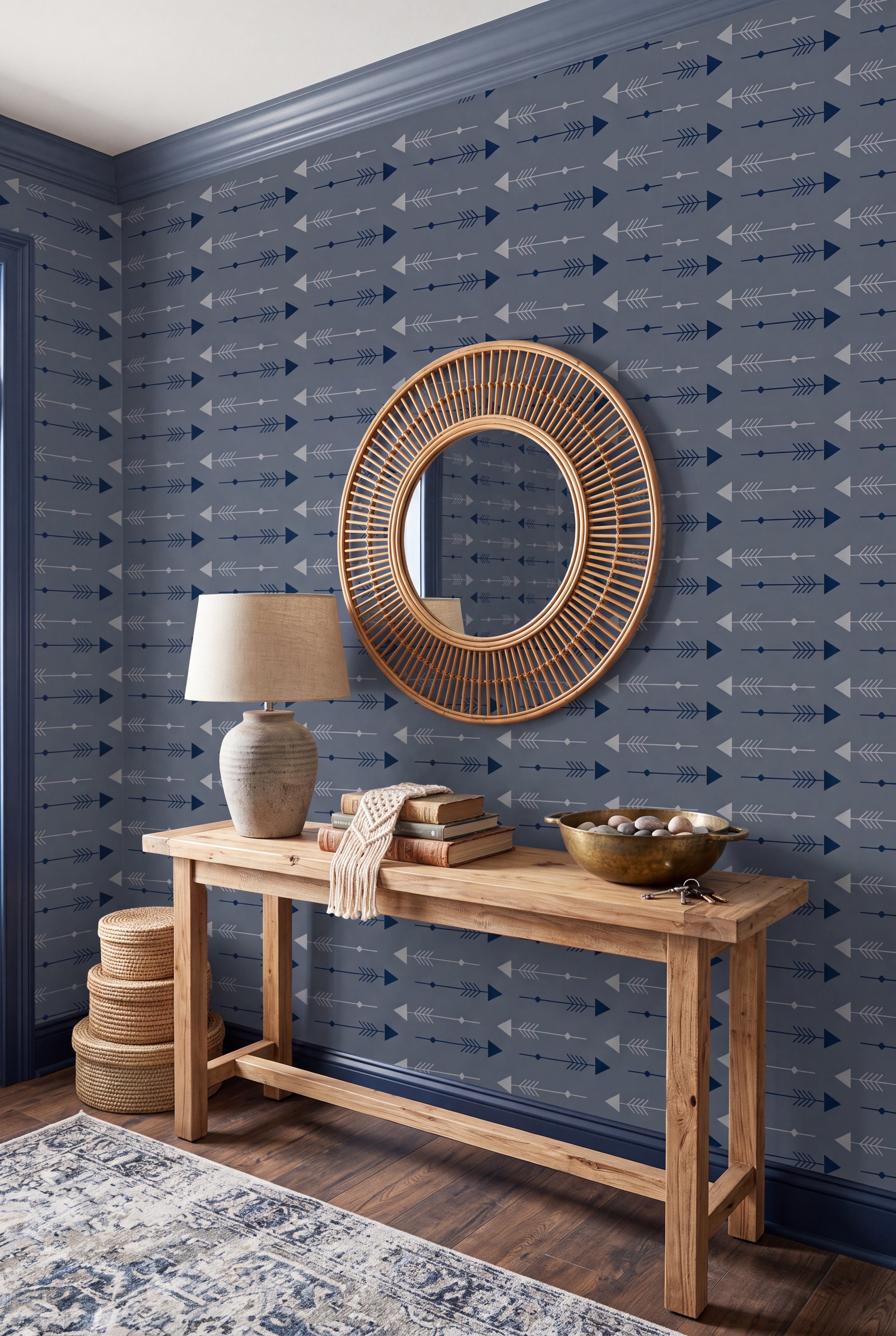 Lone Star Glam wallpaper shown in an entryway