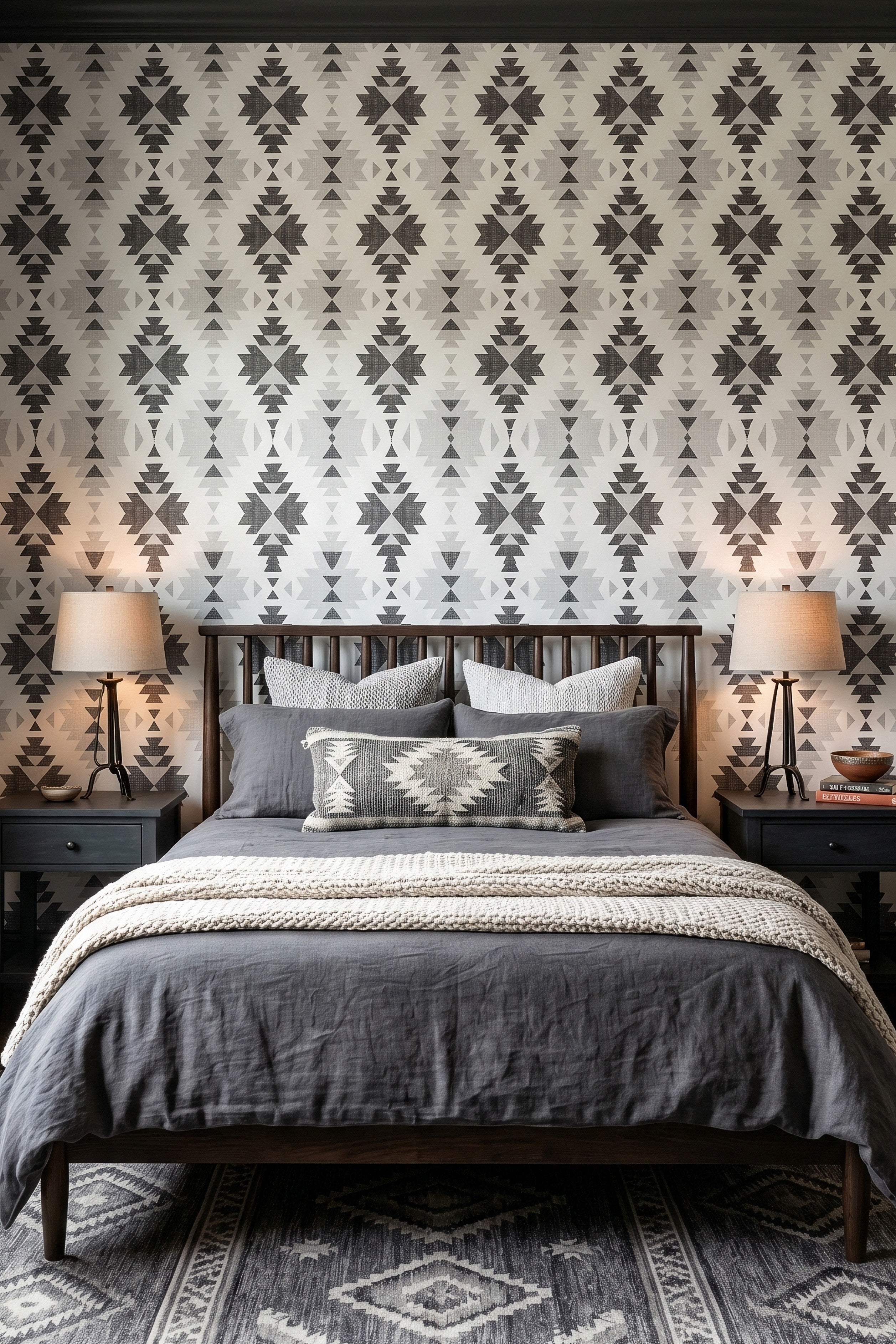 Mesa wallpaper shown in a bedroom