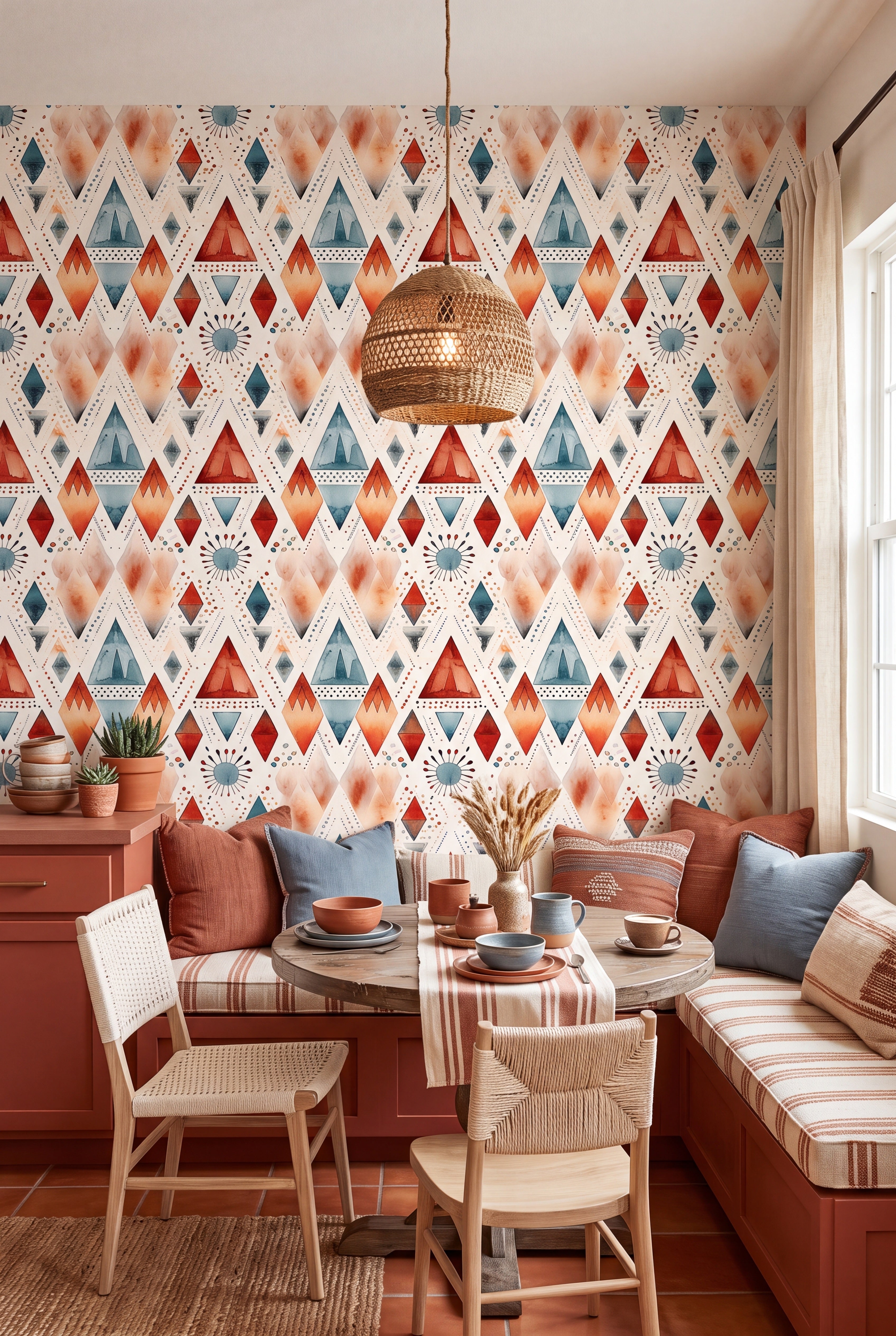 Desert Diamond wallpaper shown in a cozy nook