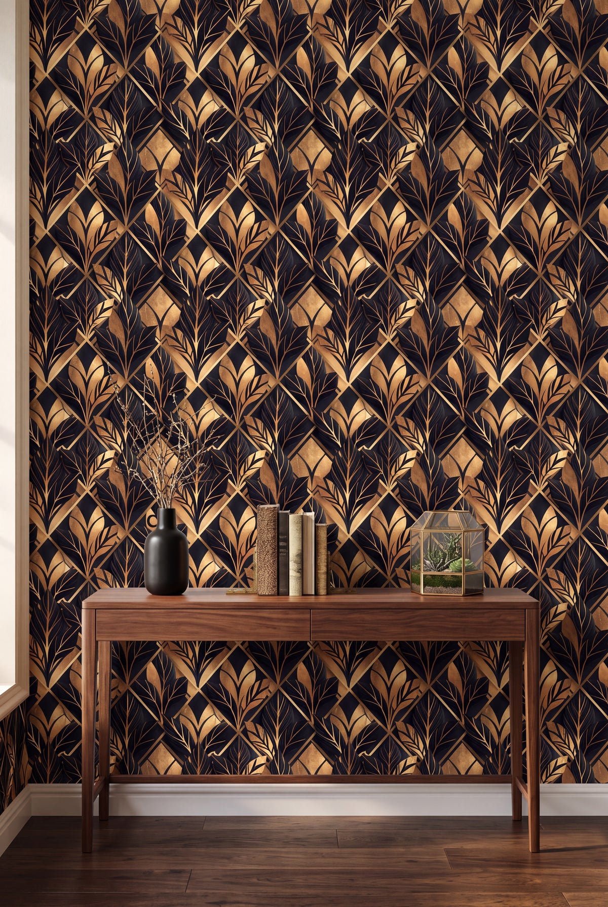 Onyx Marquee wallpaper shown in an accent wall