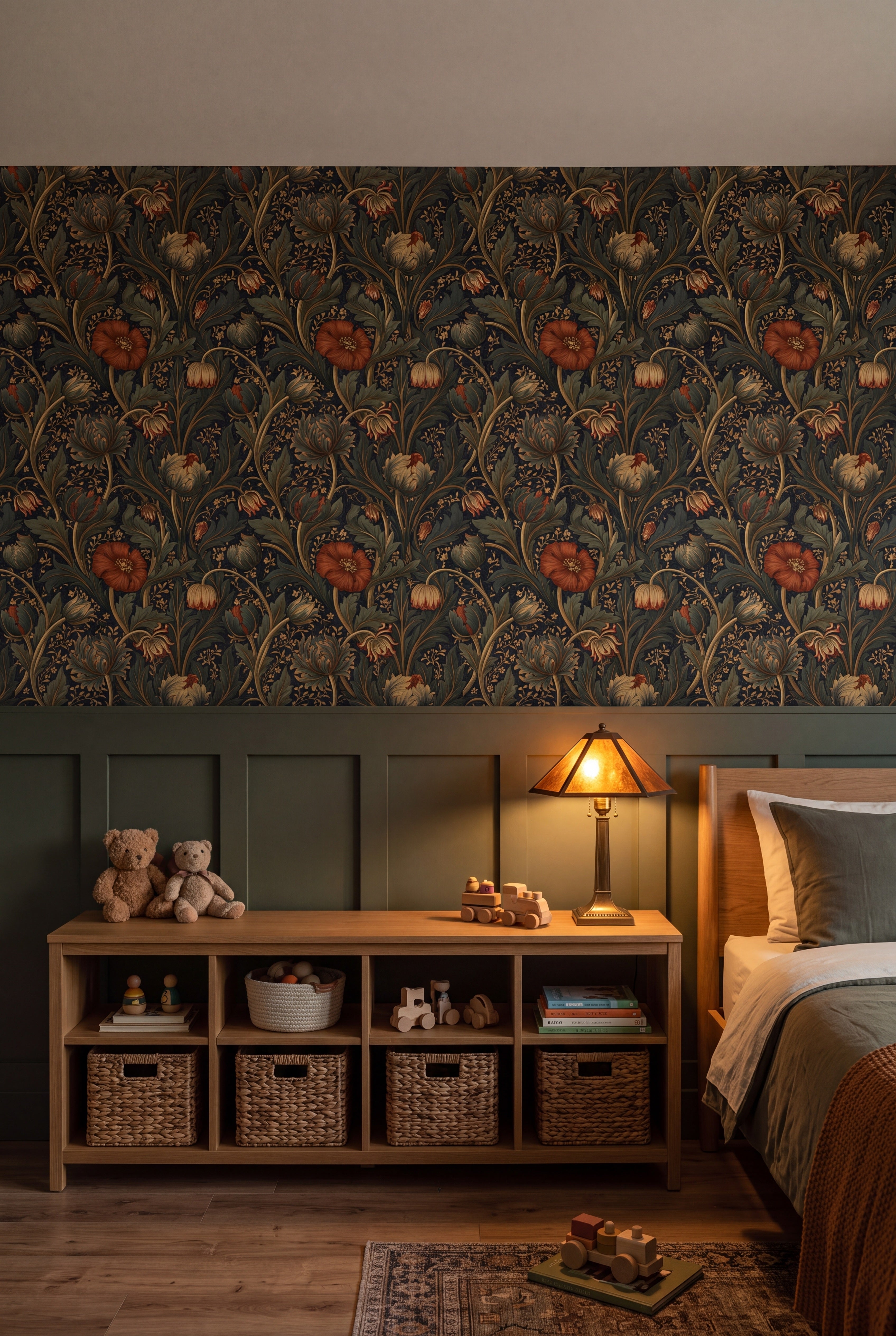 Amber Lily wallpaper shown in a kids room