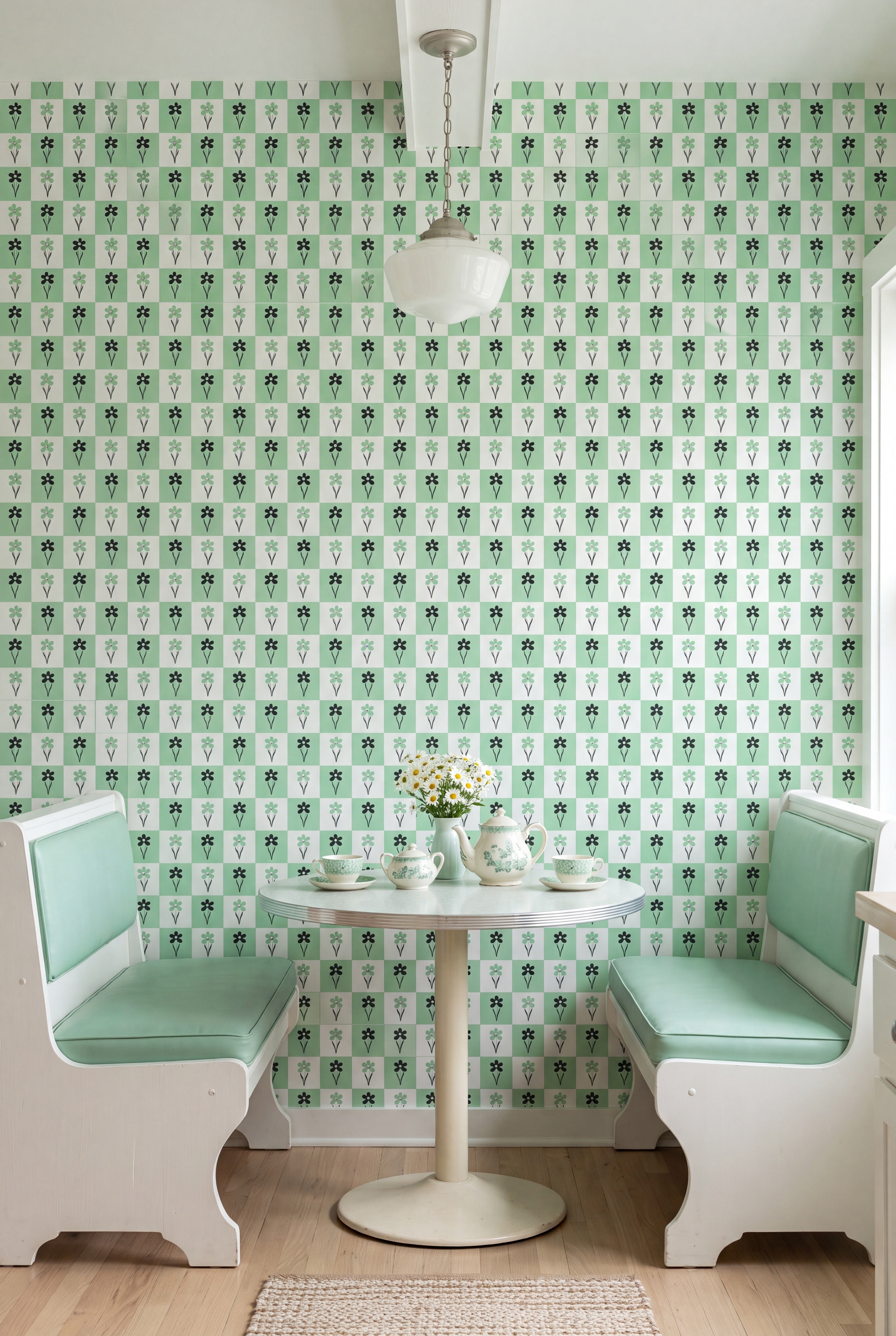 Mint Condition wallpaper shown in a cozy nook