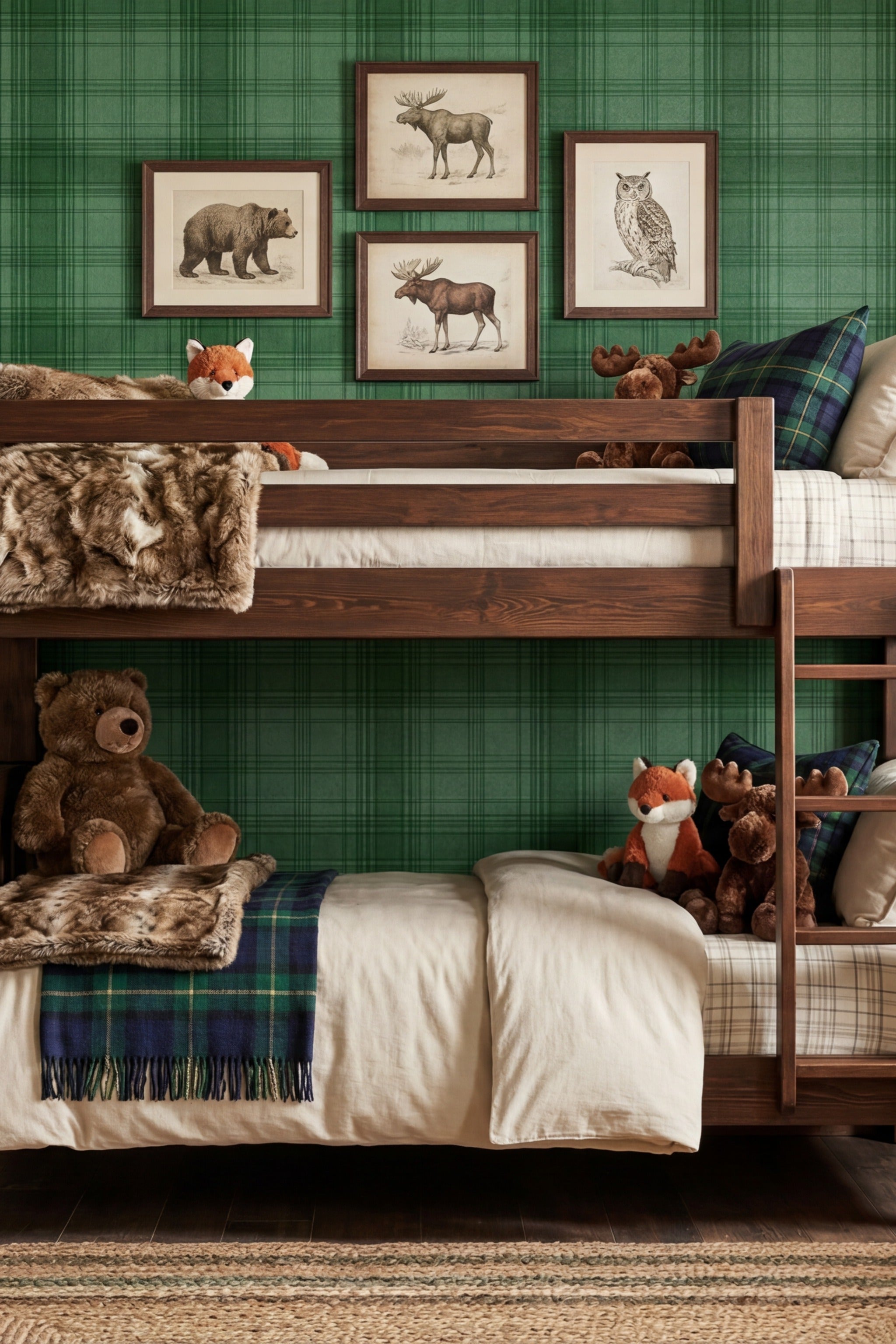Ranch Plaid wallpaper shown in a kids' room