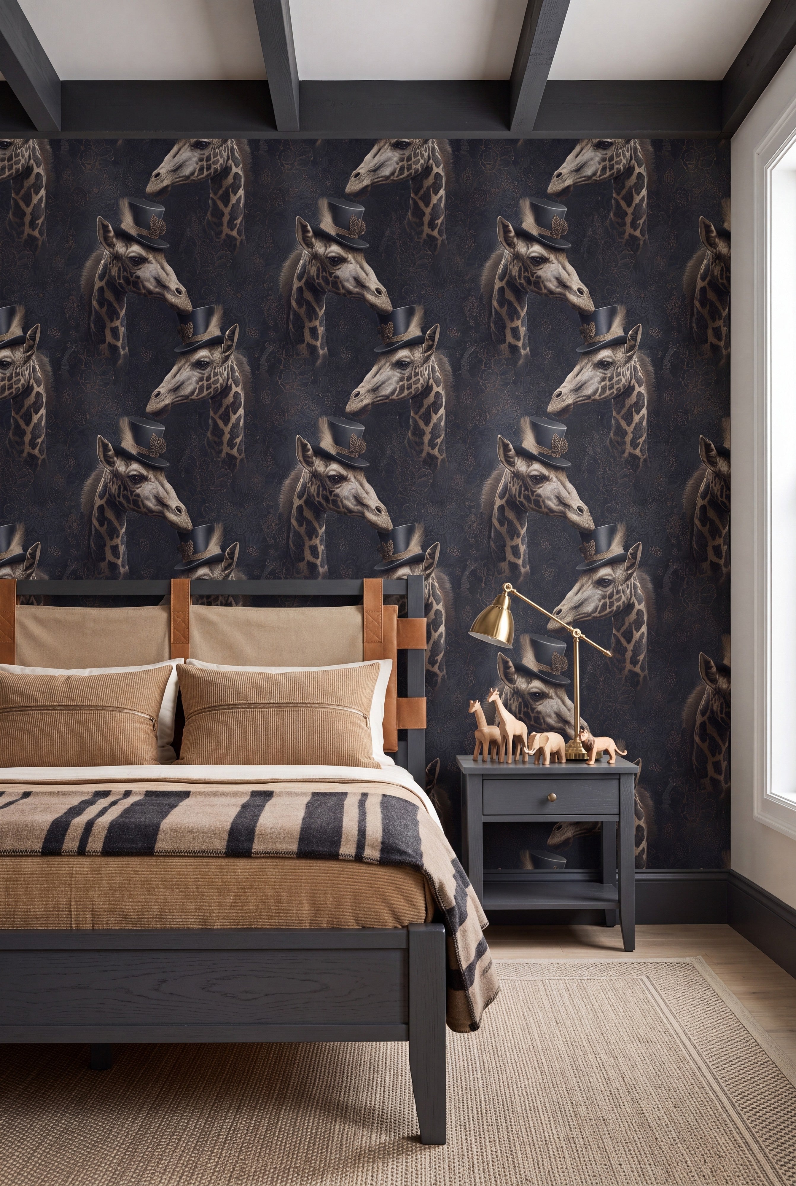 High Society wallpaper shown in a kids room
