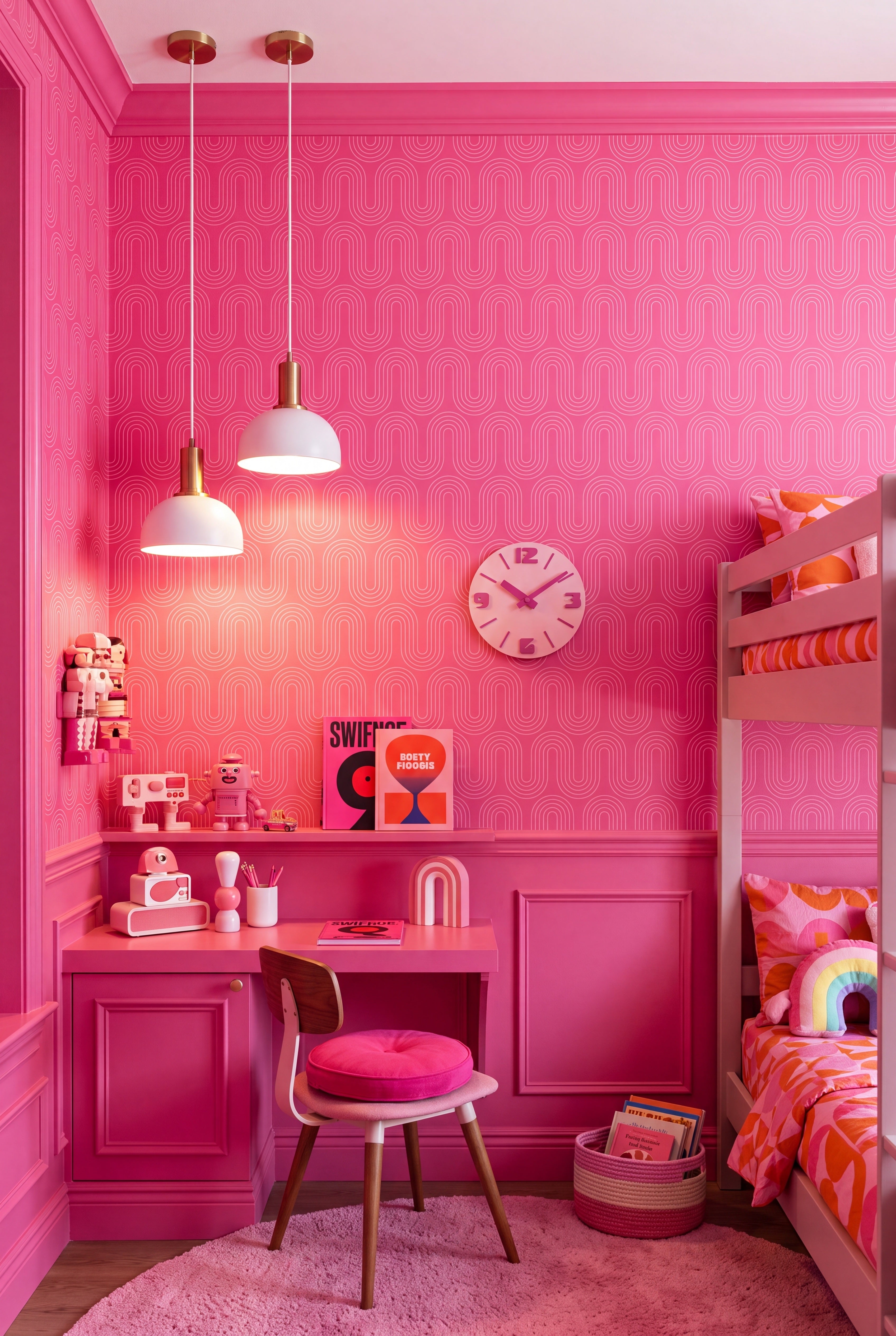 Wavy Baby wallpaper shown in a kids' room