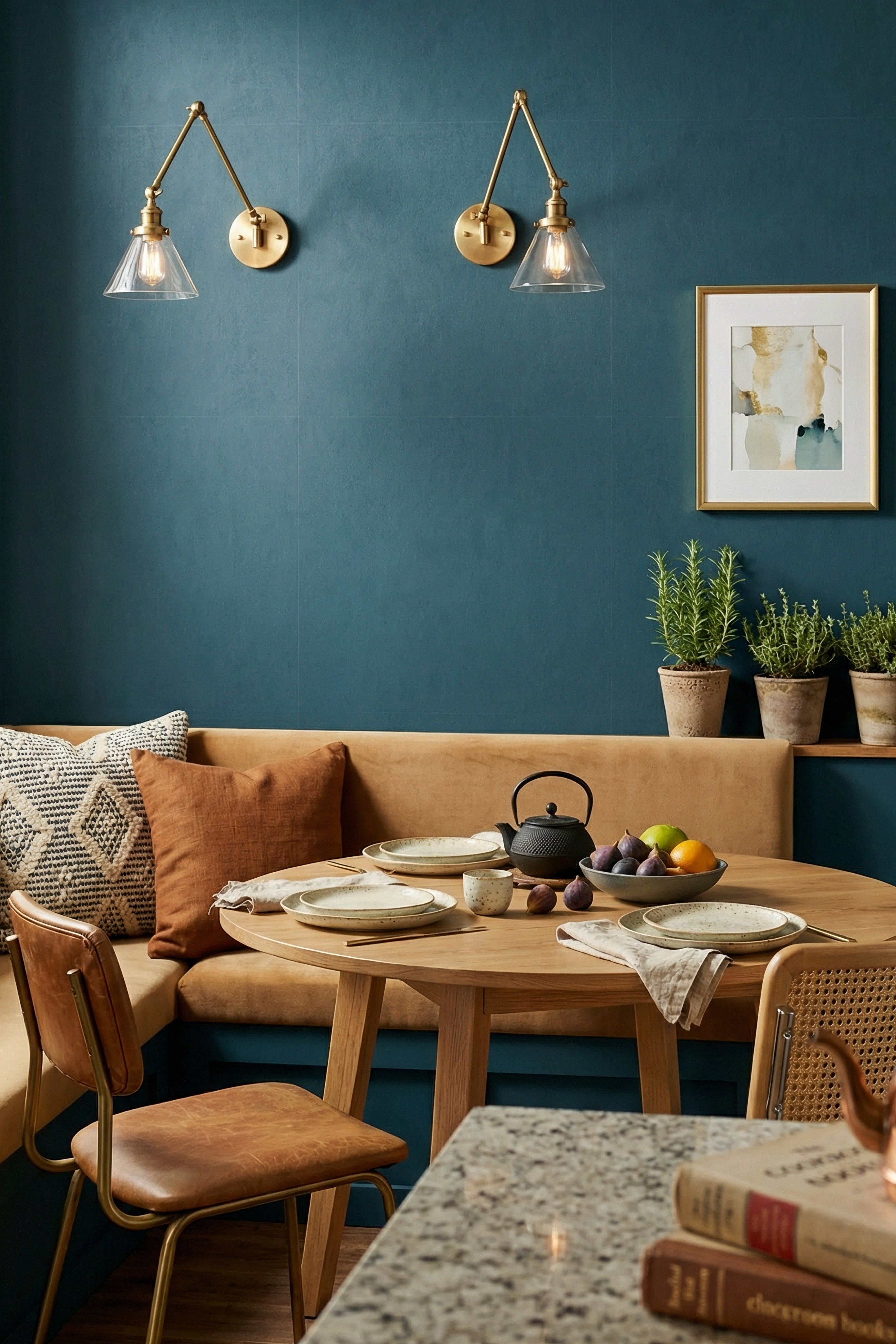 Deep End wallpaper shown in a cozy nook
