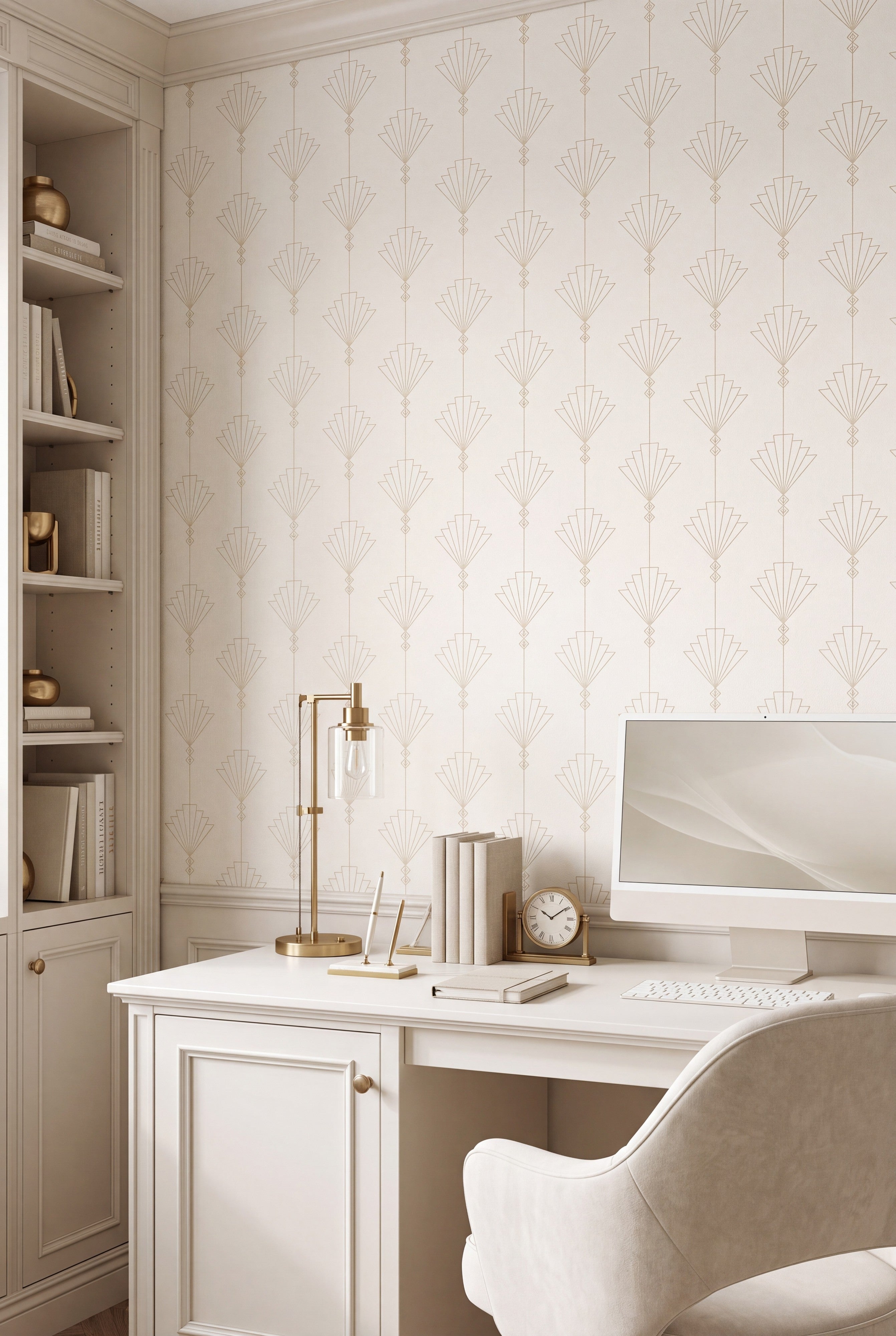 Starlite wallpaper shown in a home office