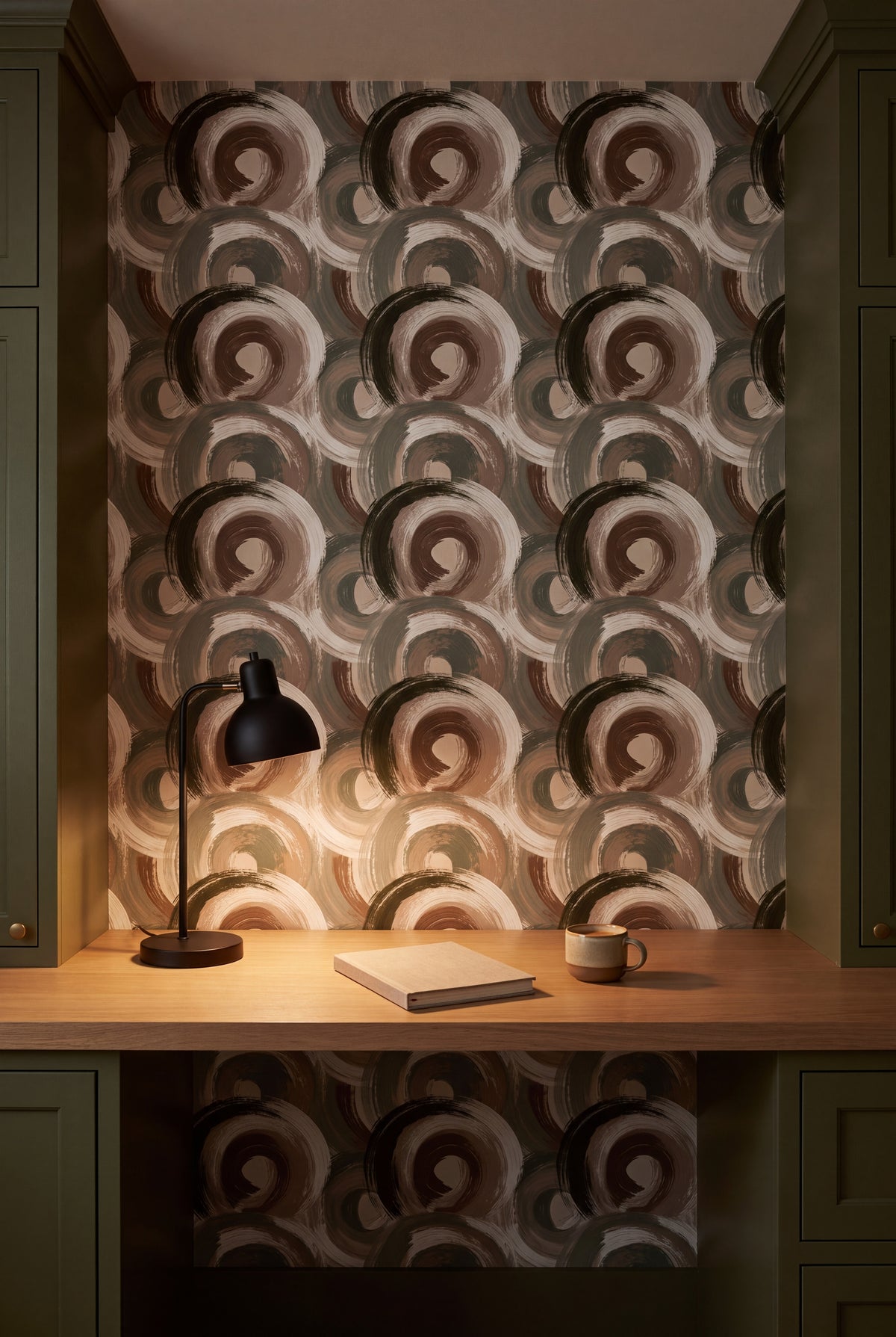 Russet Halo wallpaper shown in a home office study