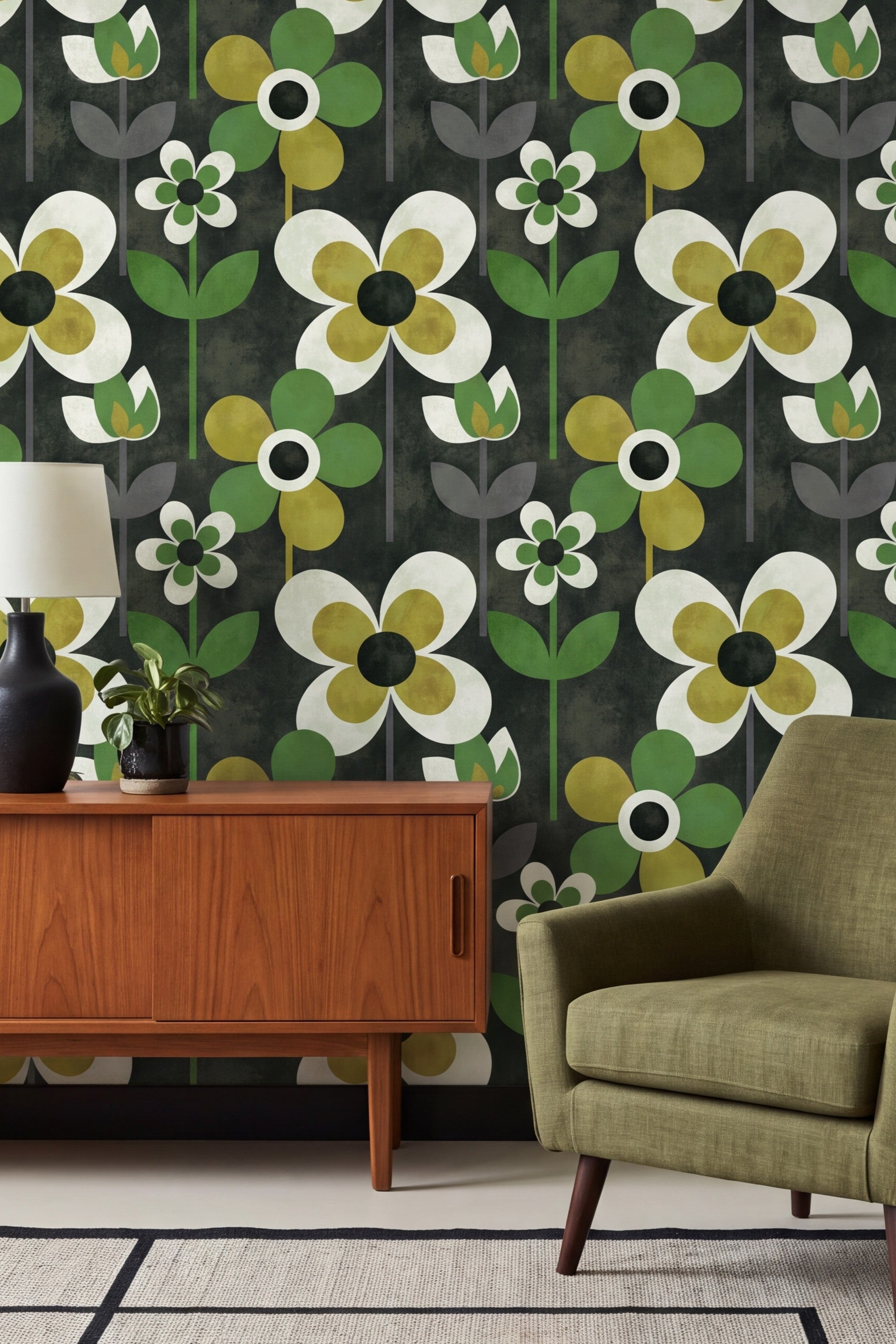 Pistachio Mod wallpaper shown in a living room
