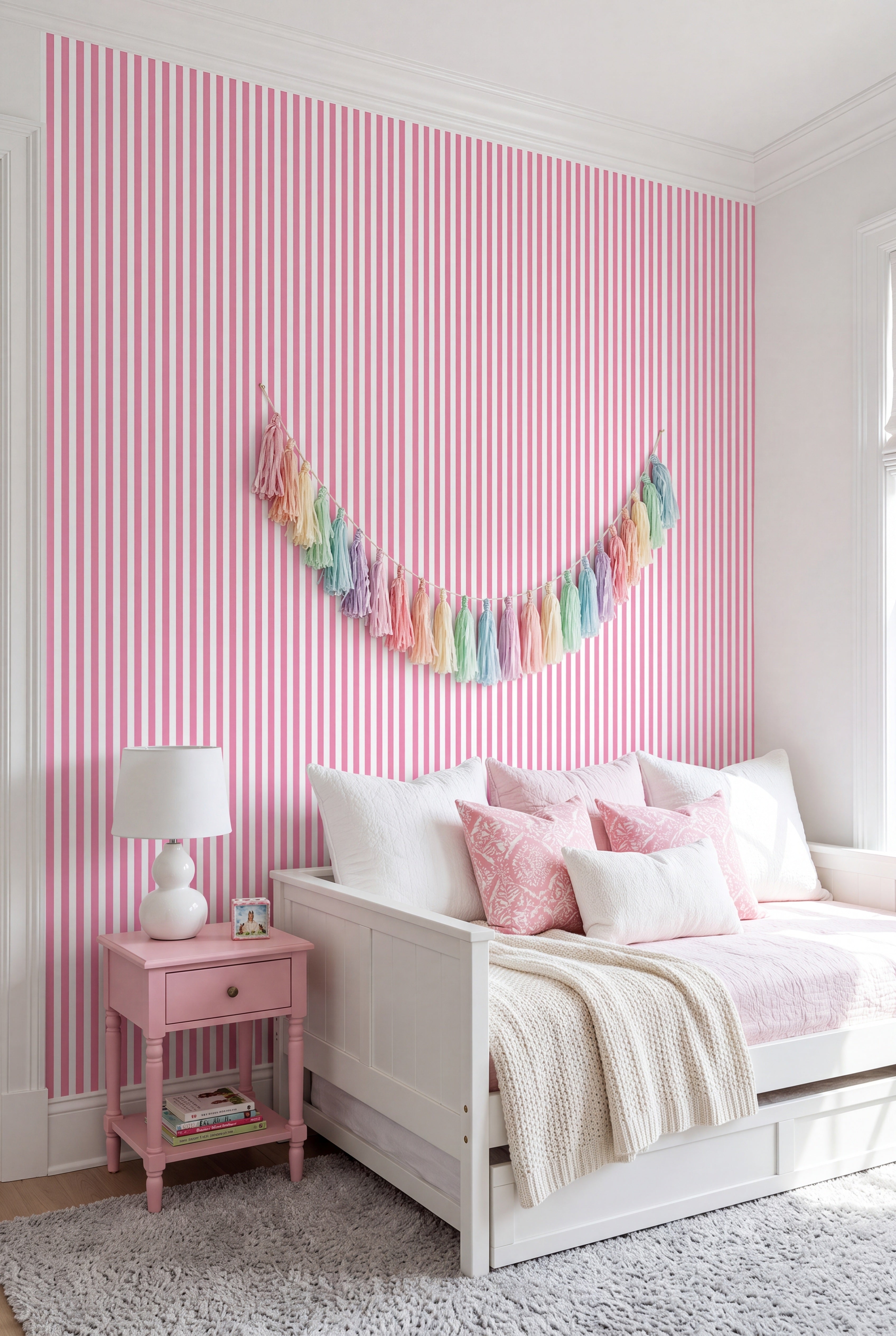 Soda Fountain wallpaper shown in a kids' room