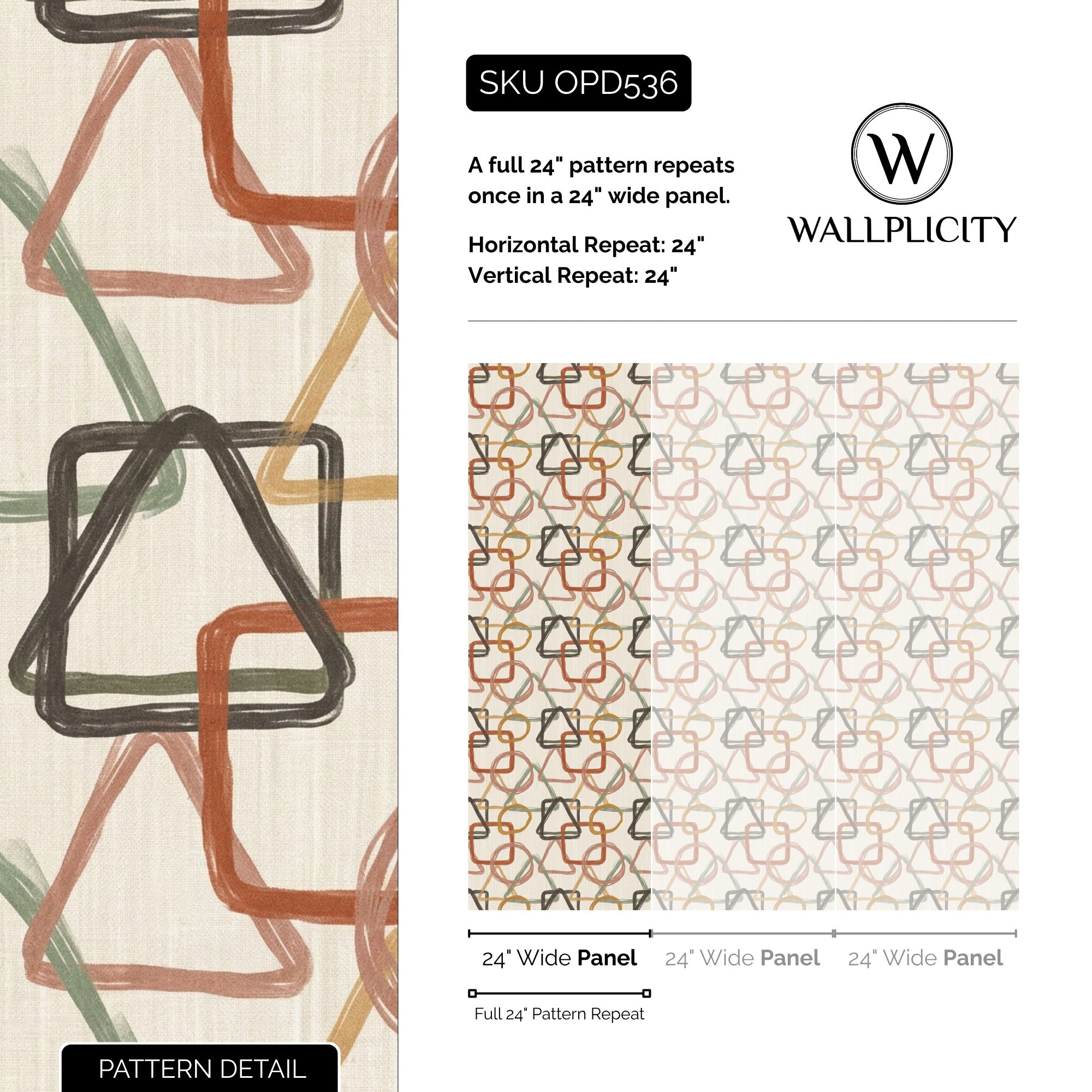Terra Funk wallpaper pattern detail and repeat size