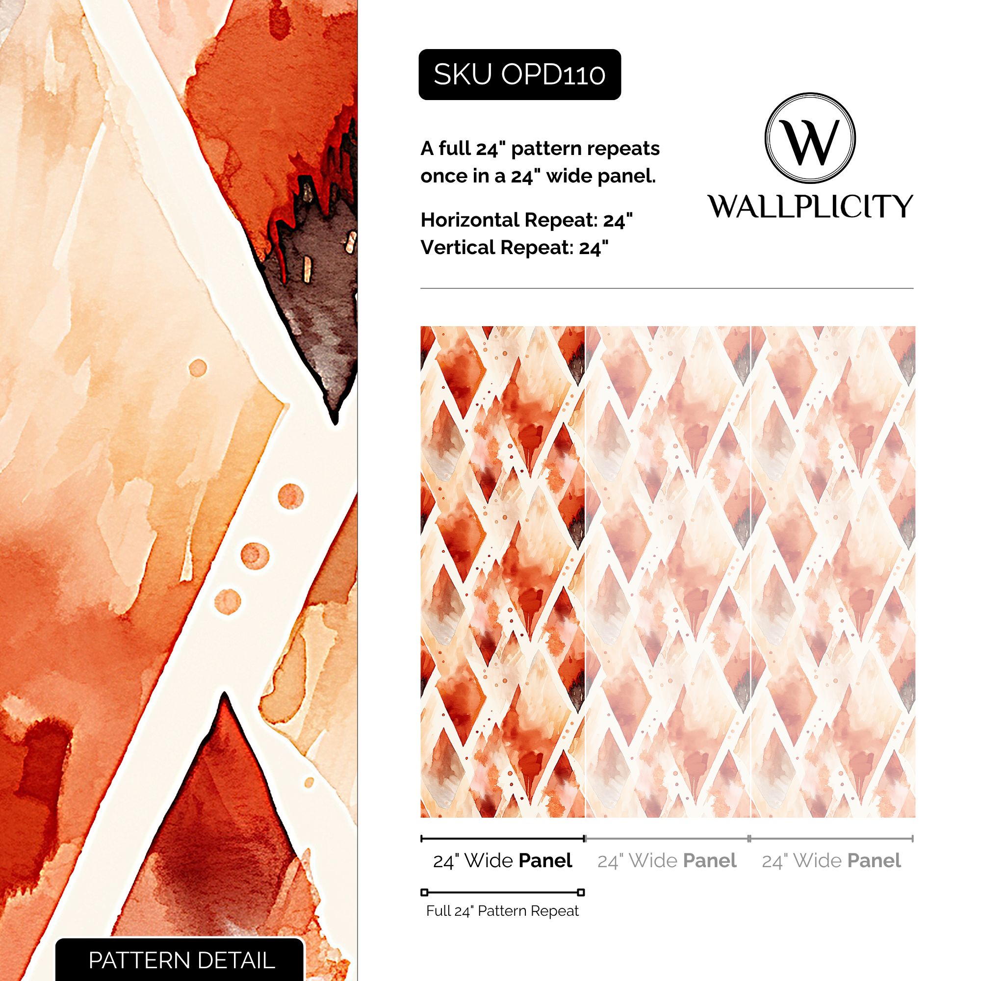 Harlequin Clay wallpaper pattern detail and repeat size