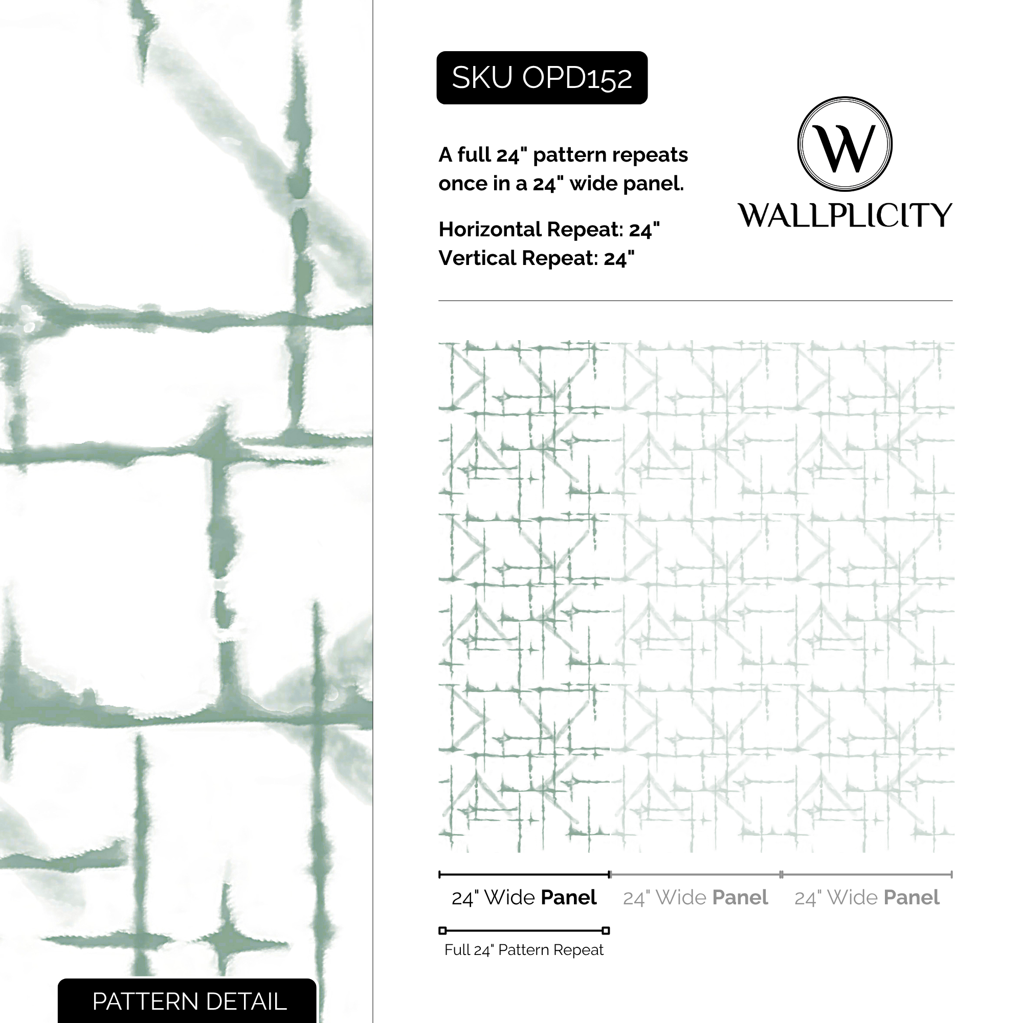 Kyoto Sage wallpaper pattern detail and repeat size