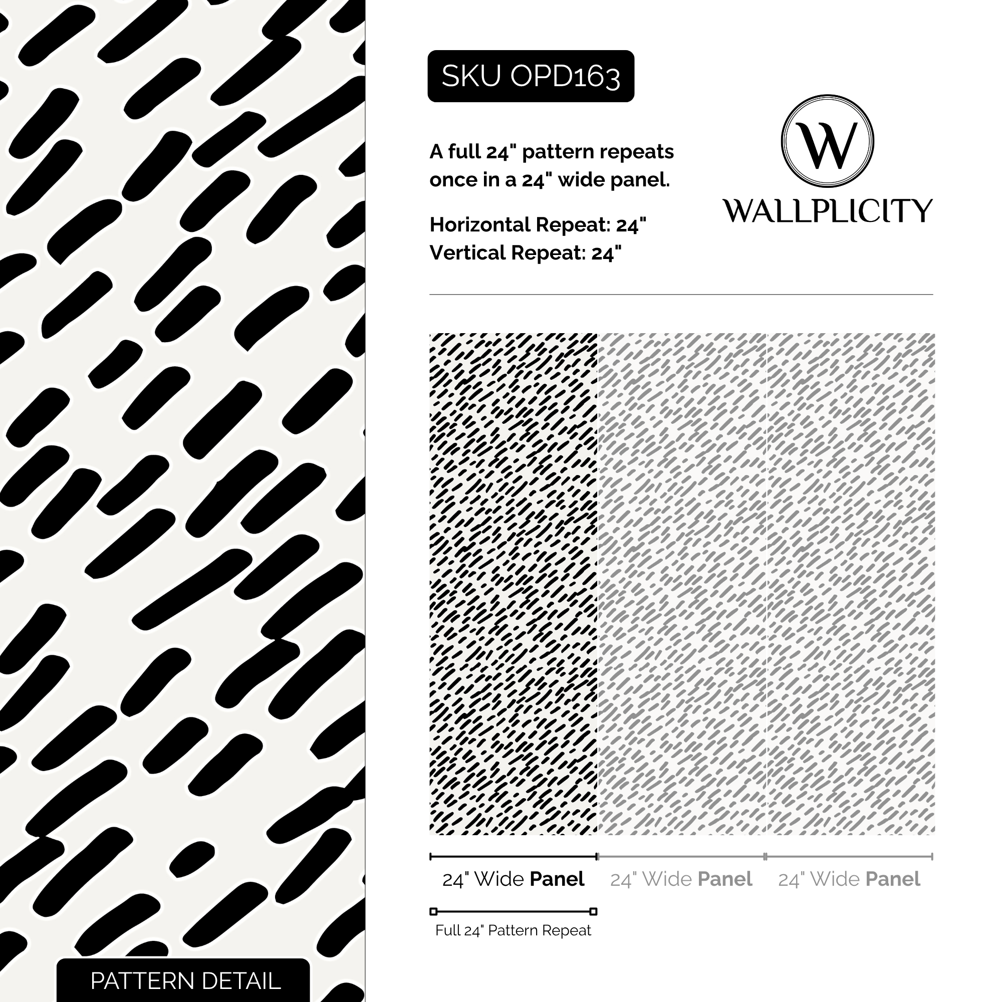 Brushstroke wallpaper pattern detail and repeat size