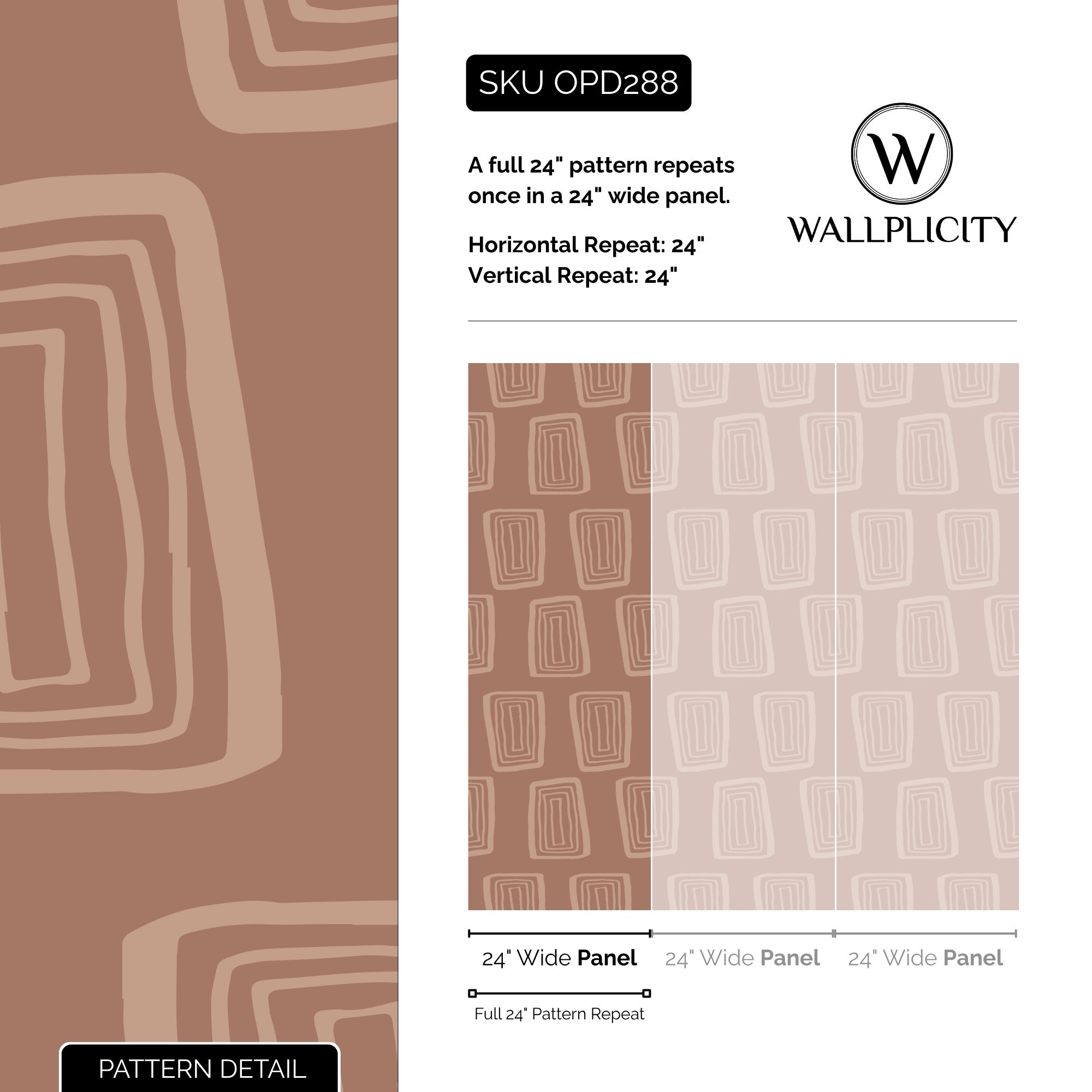 Mocha Mod wallpaper pattern detail and repeat size