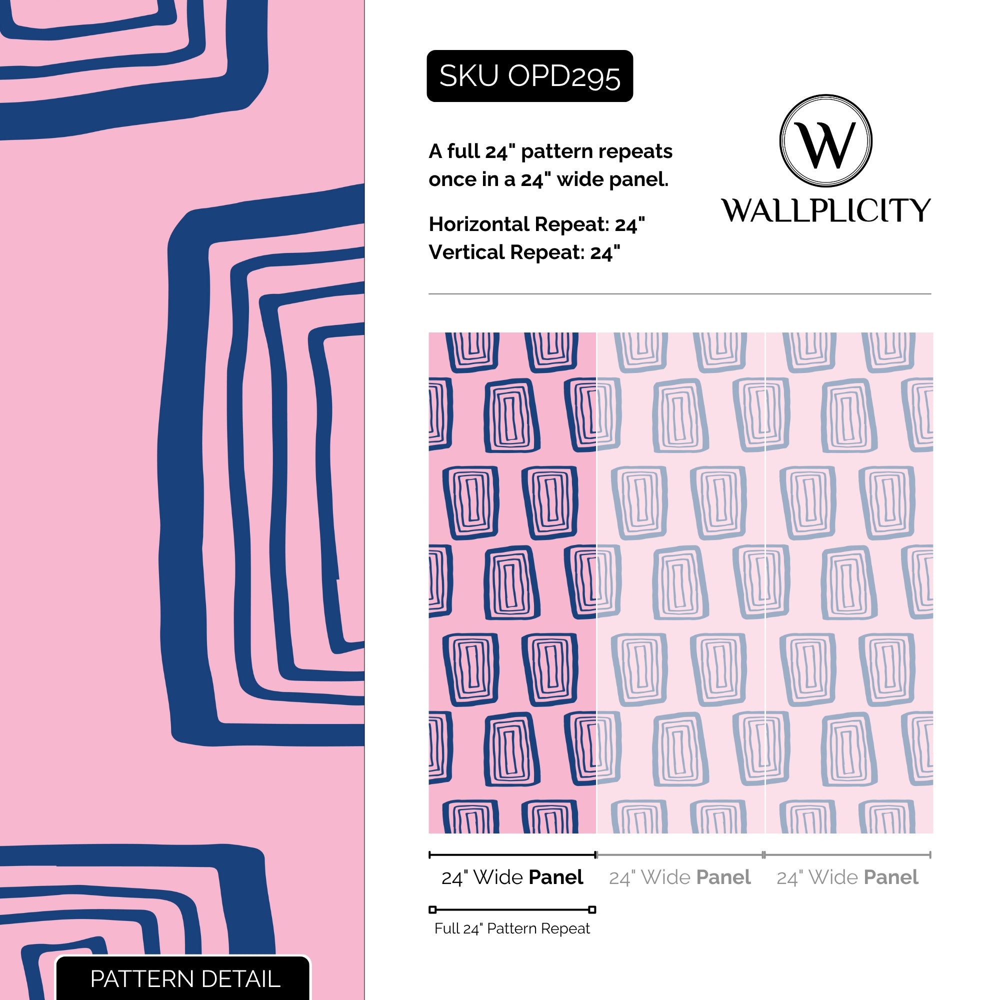 Mod Duet wallpaper pattern detail and repeat size