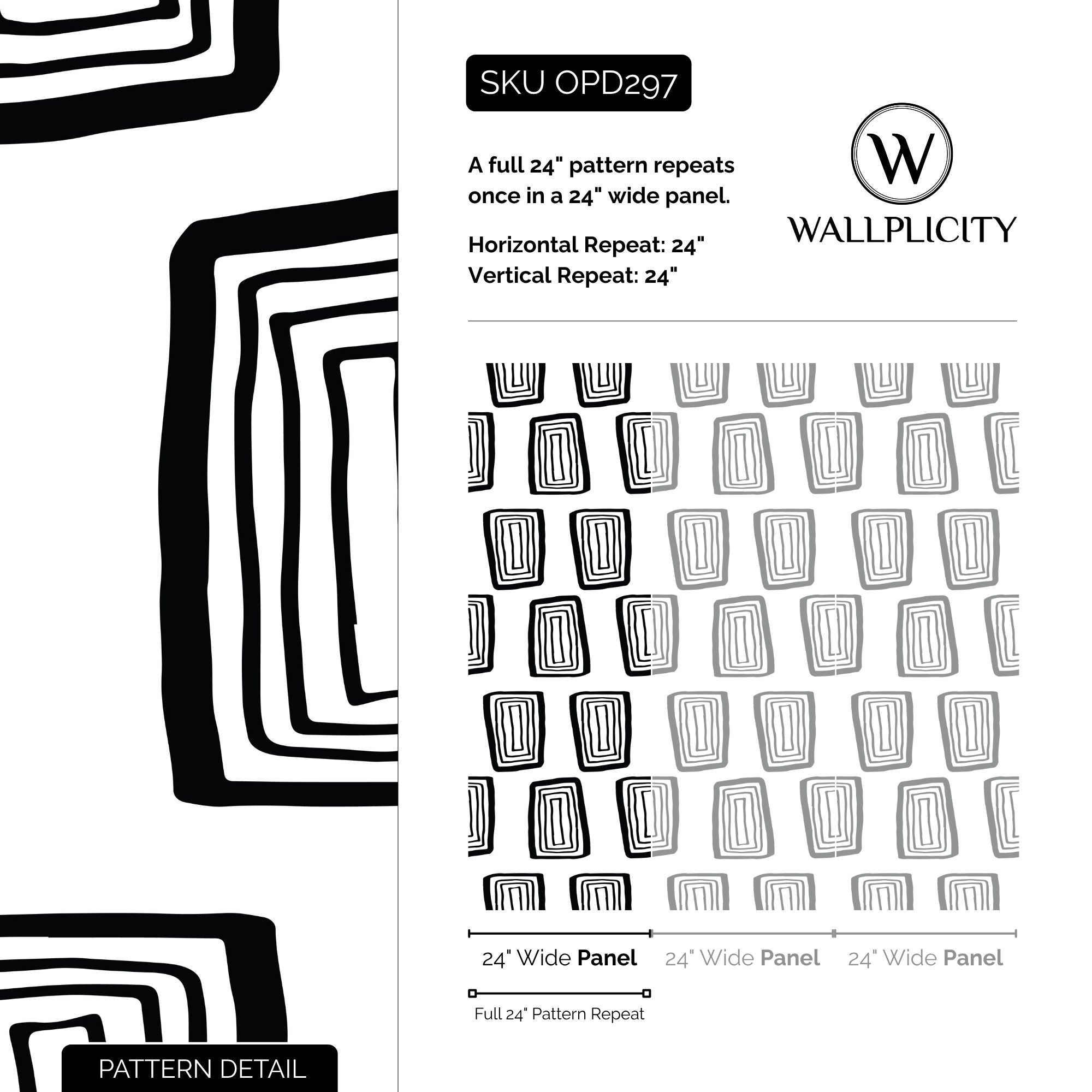 Domino wallpaper pattern detail and repeat size