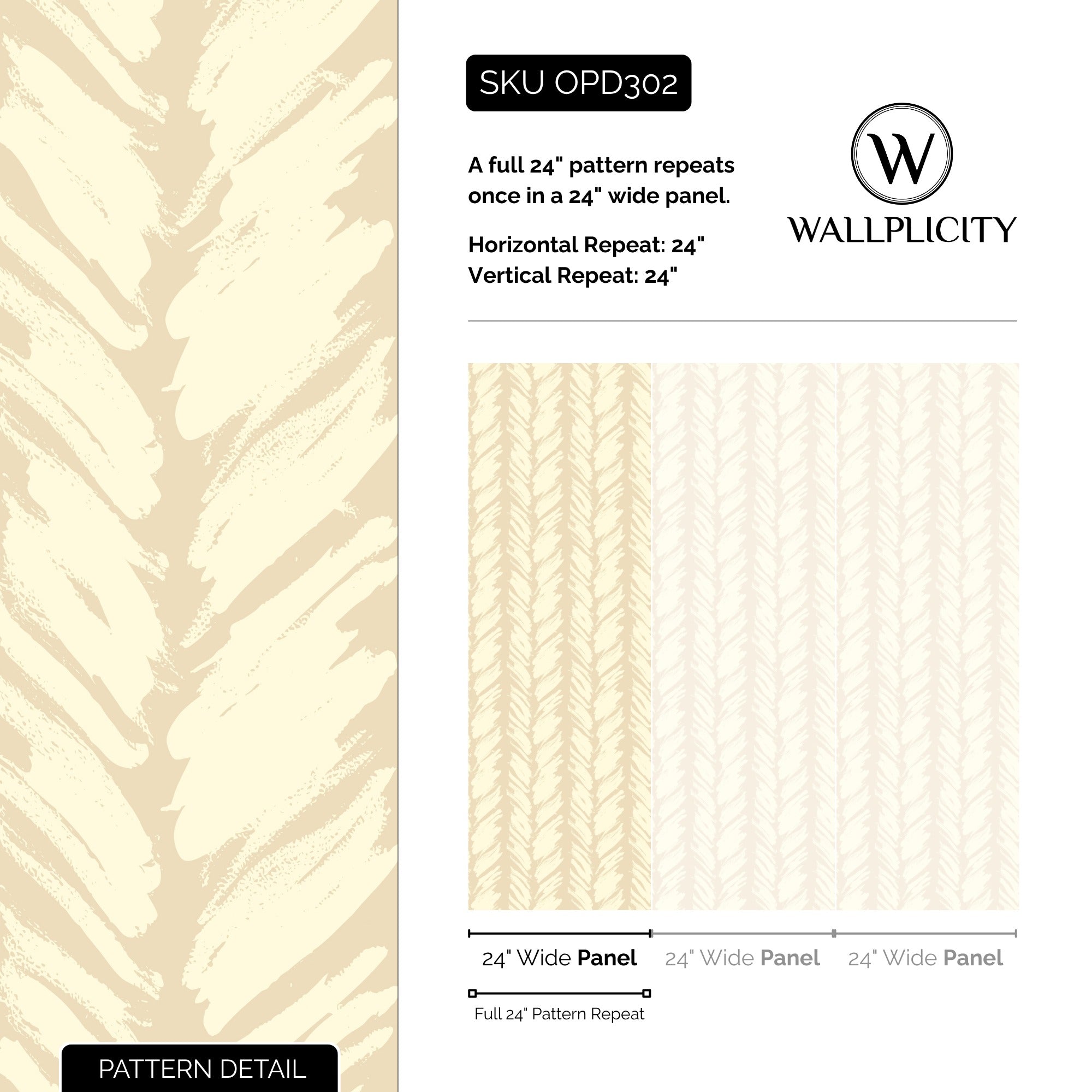 Linen Brush wallpaper pattern detail and repeat size