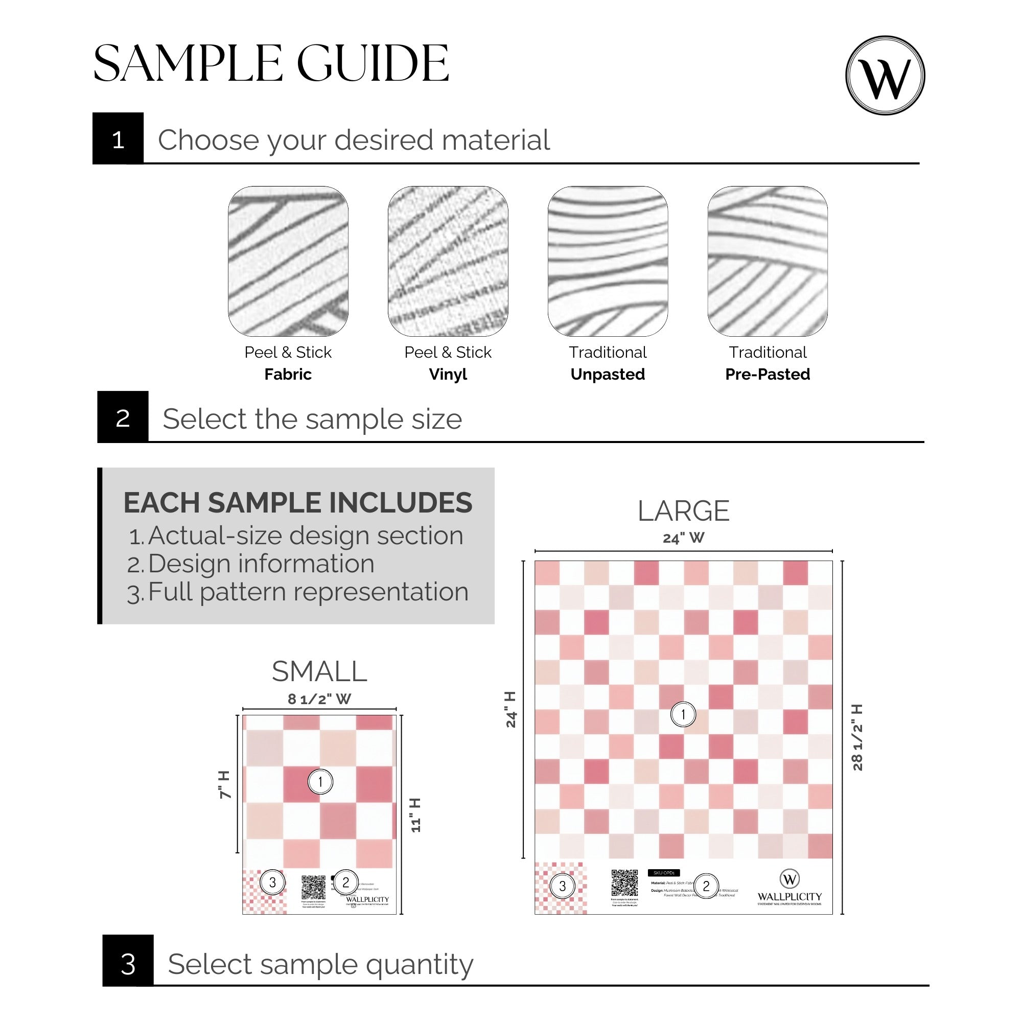 Blush Gingham wallpaper sample guide