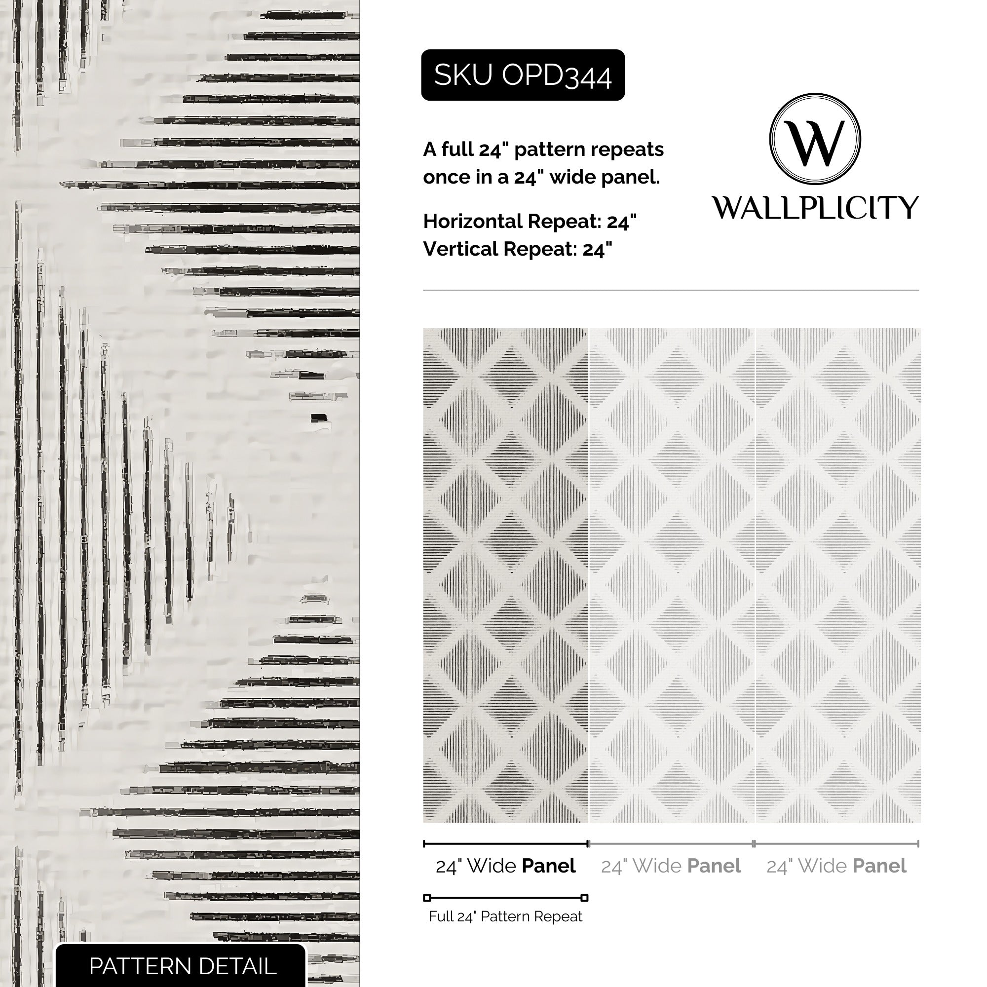 Frontier wallpaper pattern detail and repeat size