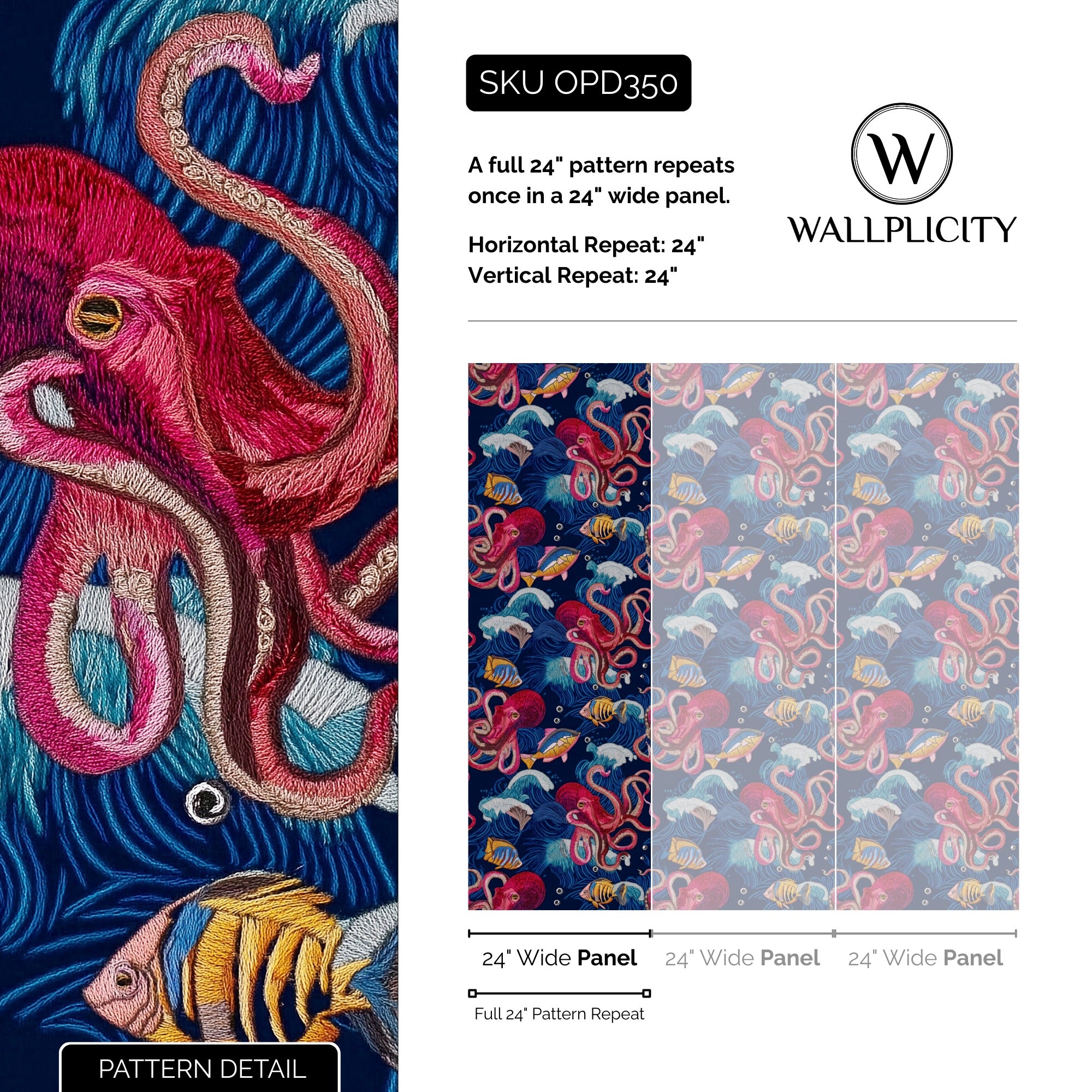 Under the Sea wallpaper pattern detail and repeat size