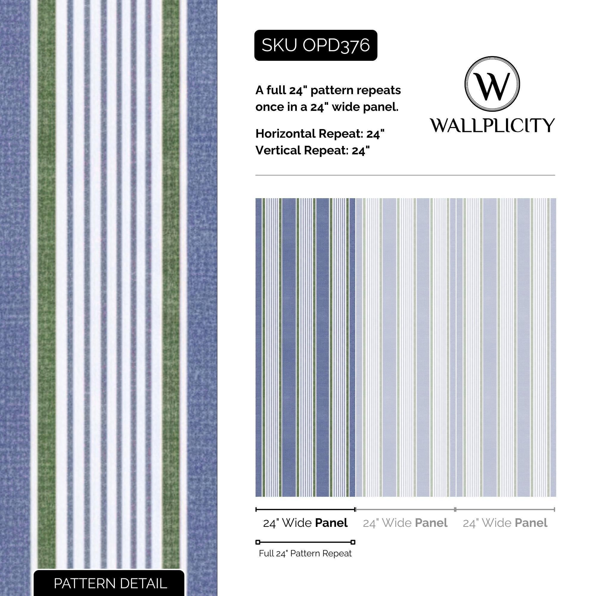 Juniper Stripe wallpaper pattern detail and repeat size