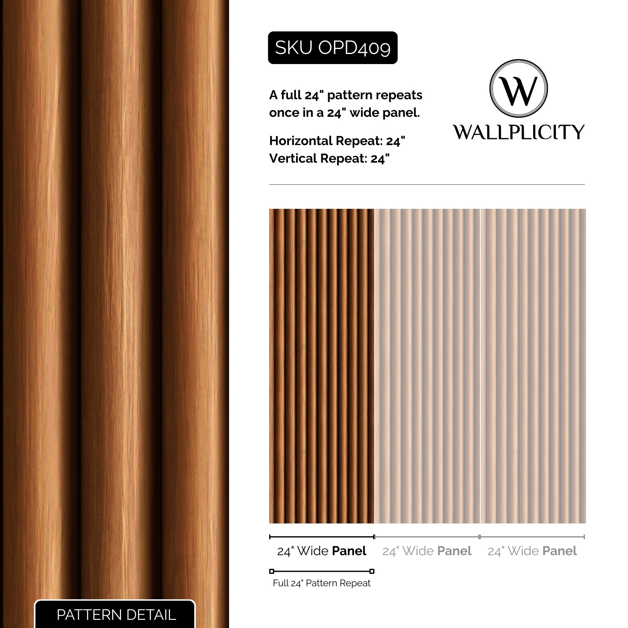 Cabana Slat wallpaper pattern detail and repeat size