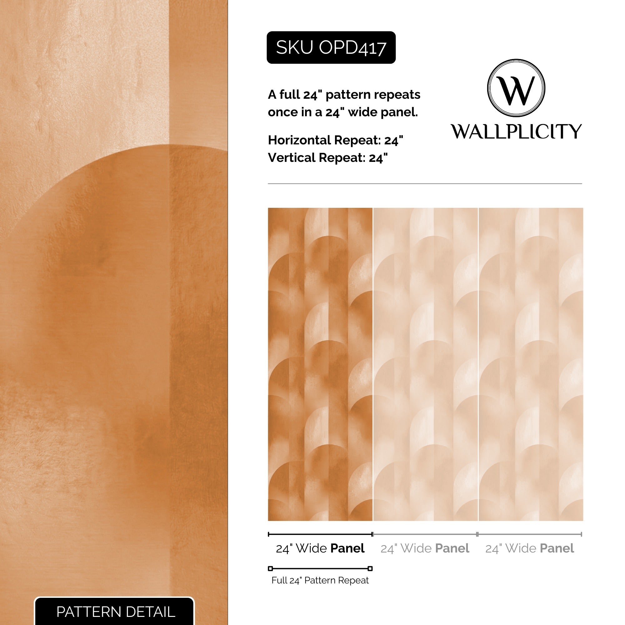 Terra Arch wallpaper pattern detail and repeat size