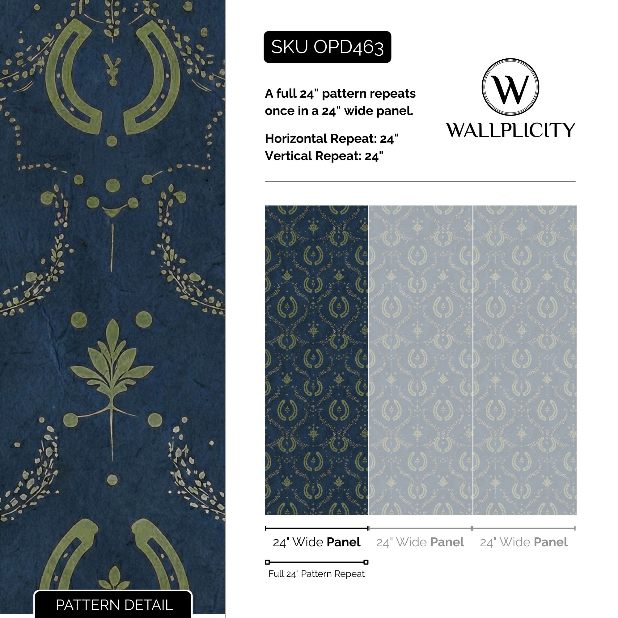 Ranch Hand wallpaper pattern detail and repeat size