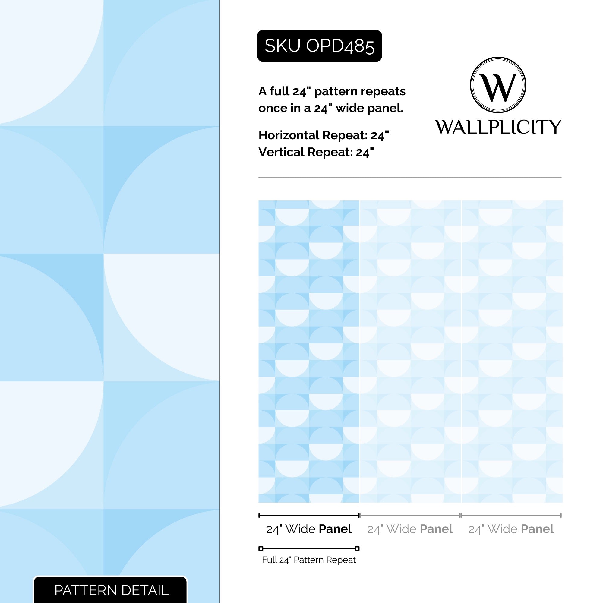 Halfmoon wallpaper pattern detail and repeat size