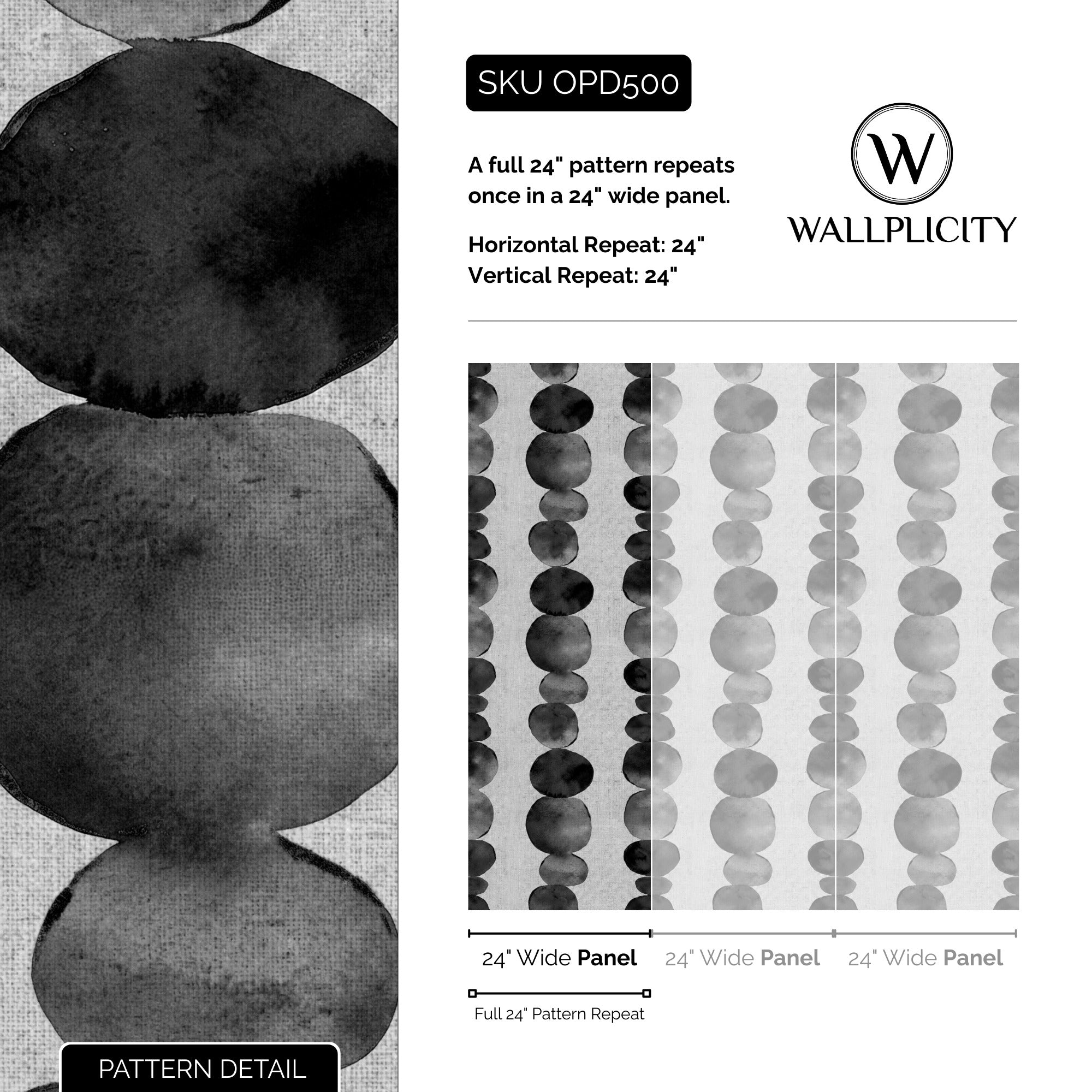 Ink Drops wallpaper pattern detail and repeat size