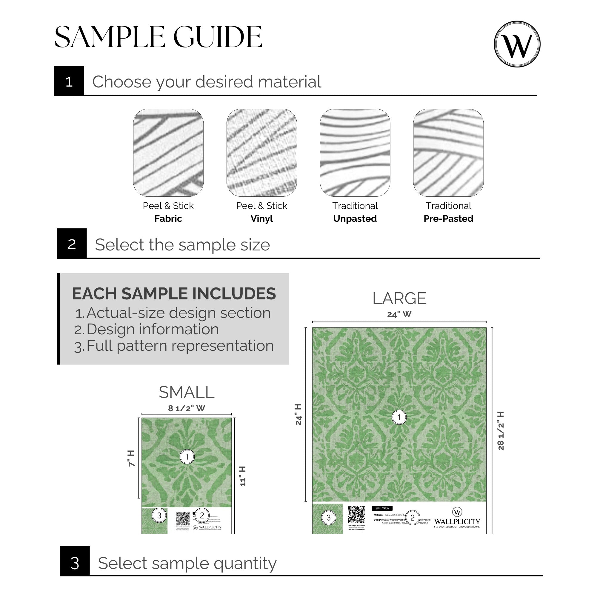Ivy Damask wallpaper sample guide