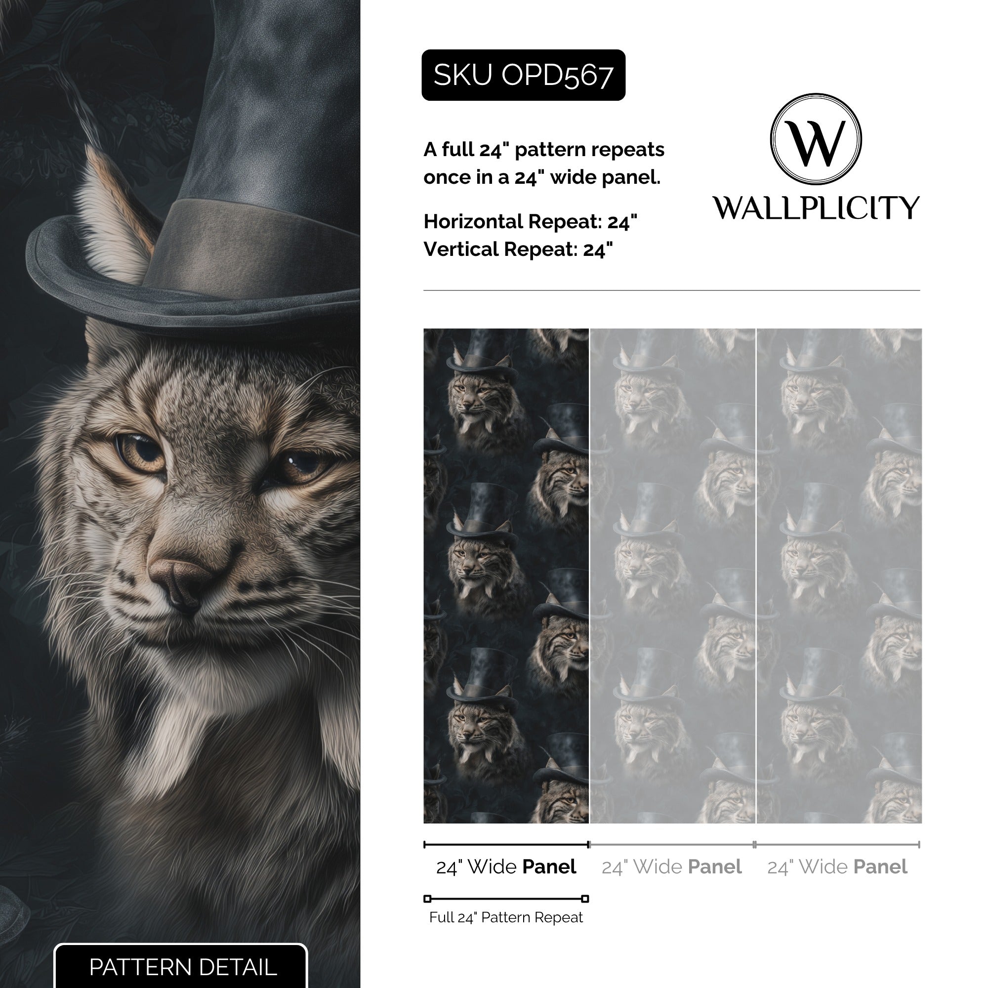 Dapper Bobcat wallpaper pattern detail and repeat size