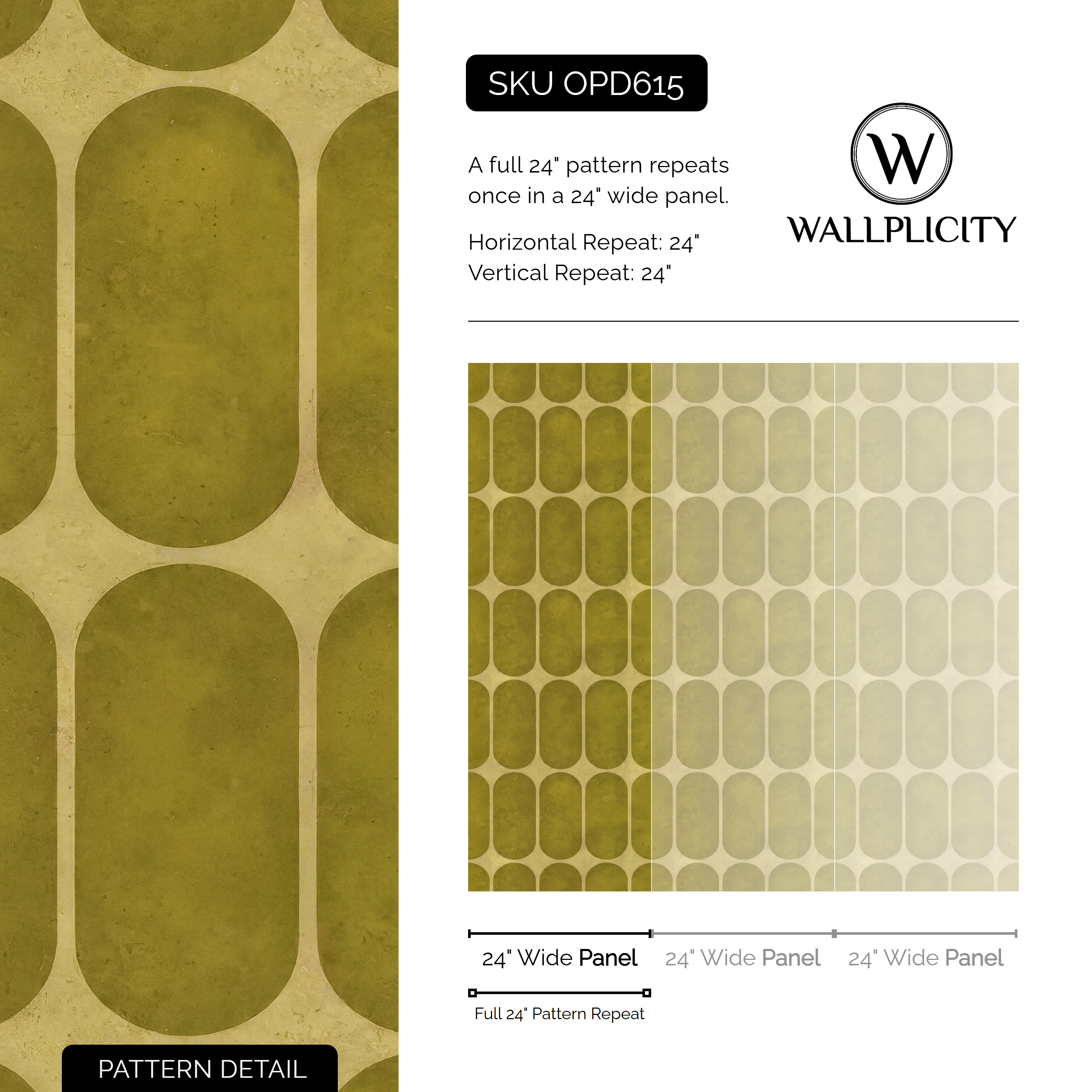 Citron Arcade wallpaper pattern detail and repeat size