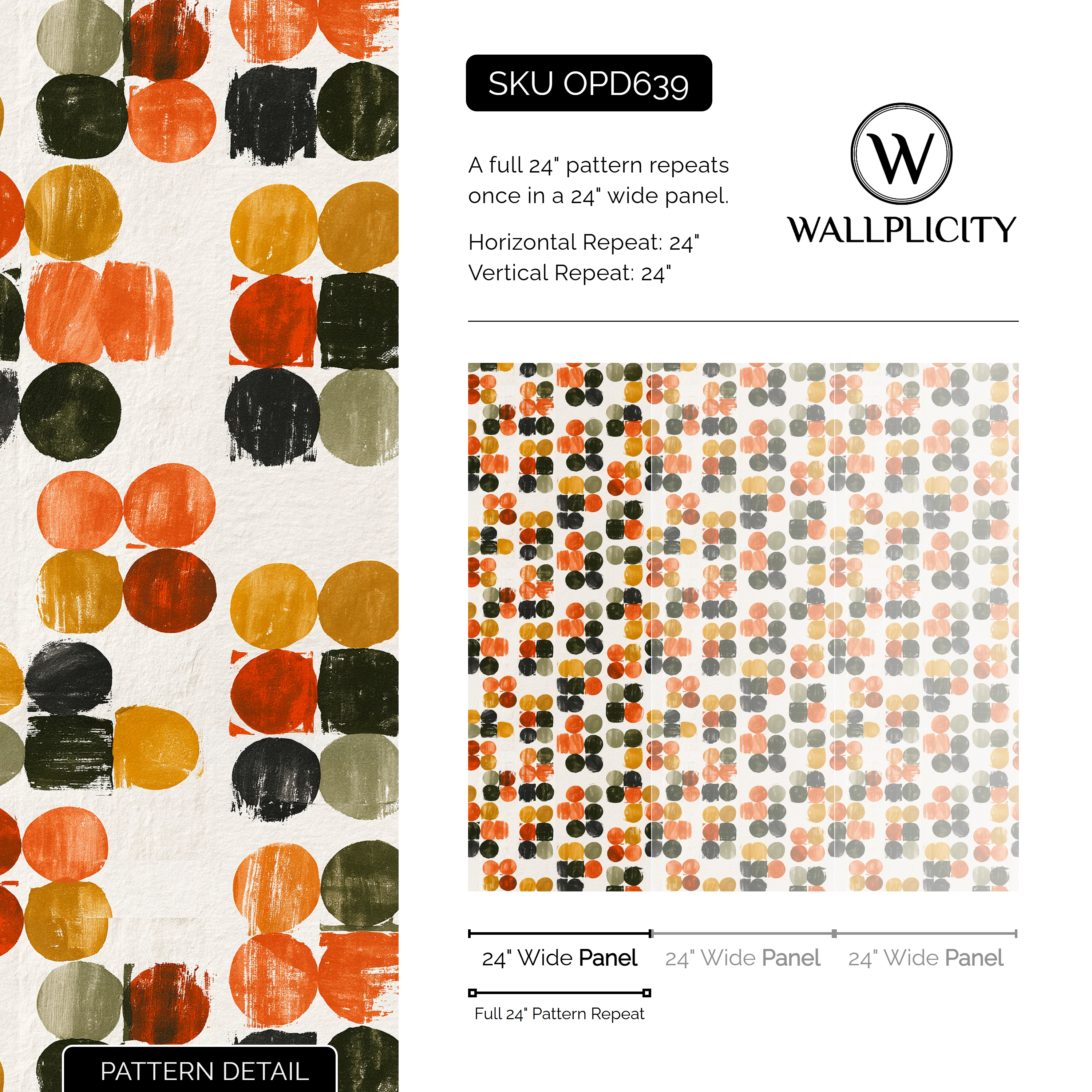 Market Dot wallpaper pattern detail and repeat size