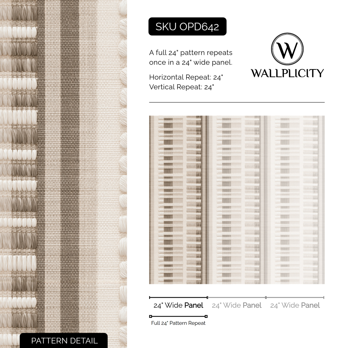 Linen Weave wallpaper pattern detail and repeat size