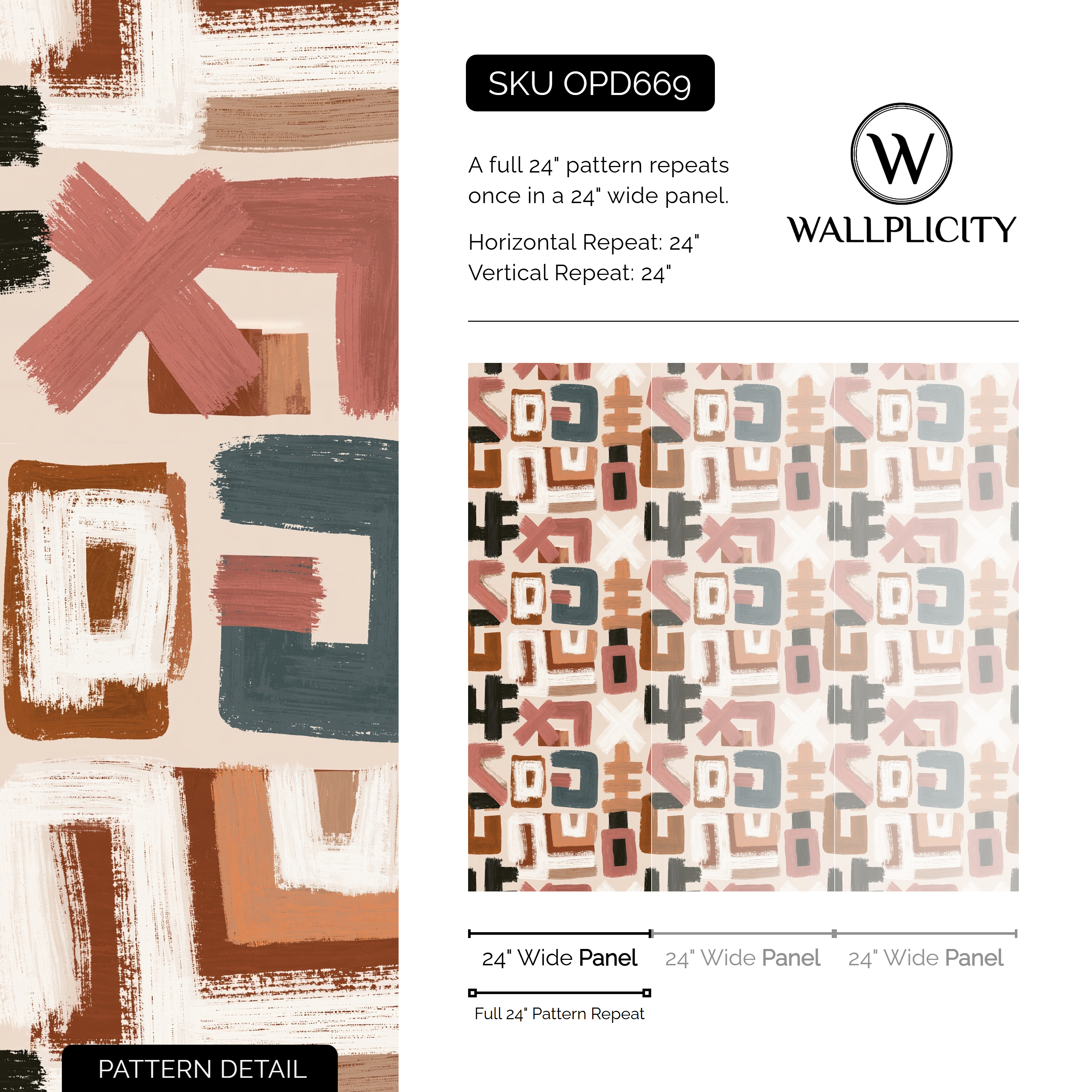 Studio Marks wallpaper pattern detail and repeat size