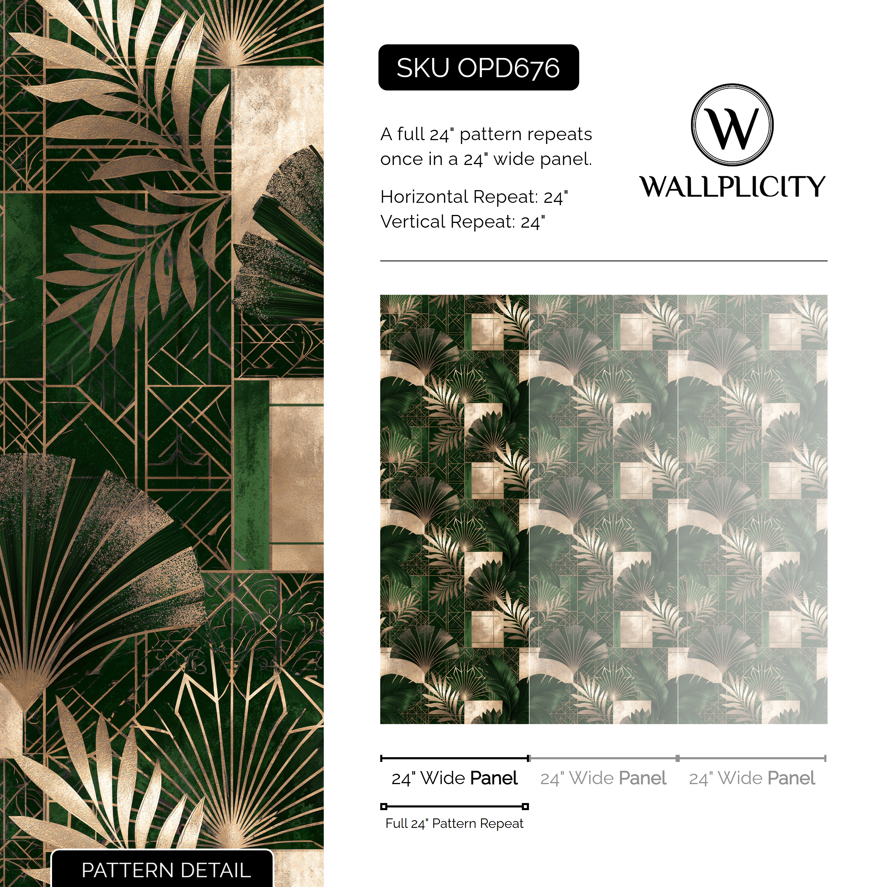 Ivy Gala wallpaper pattern detail and repeat size