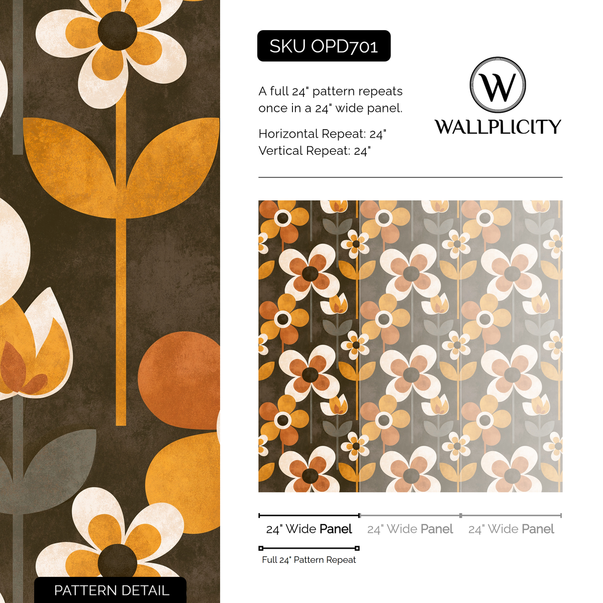Toffee Mod wallpaper pattern detail and repeat size