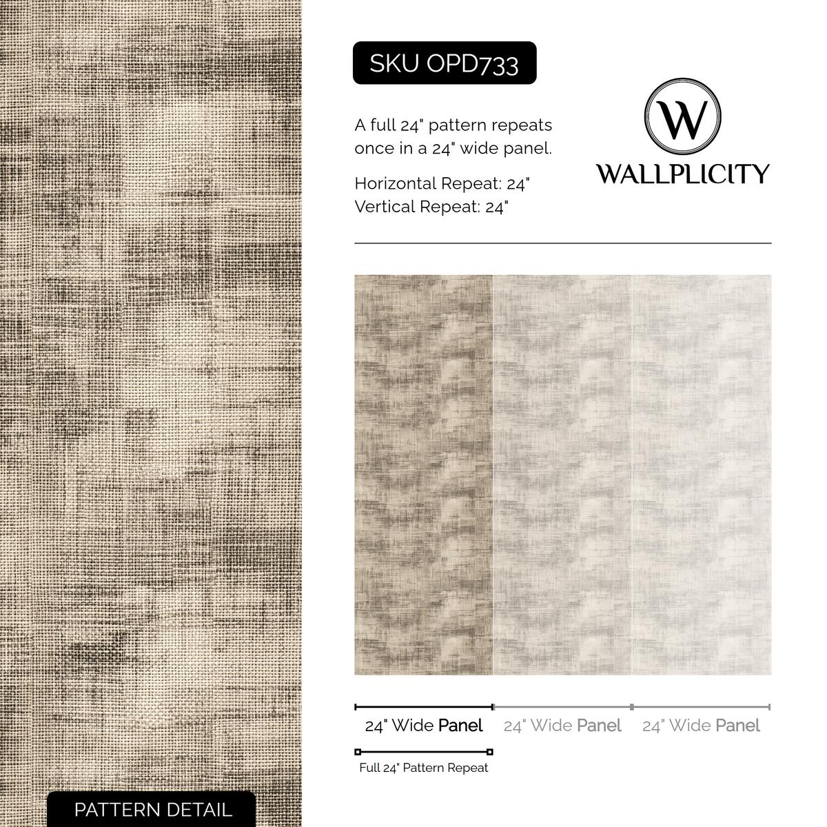 Plaster Drift wallpaper pattern detail and repeat size