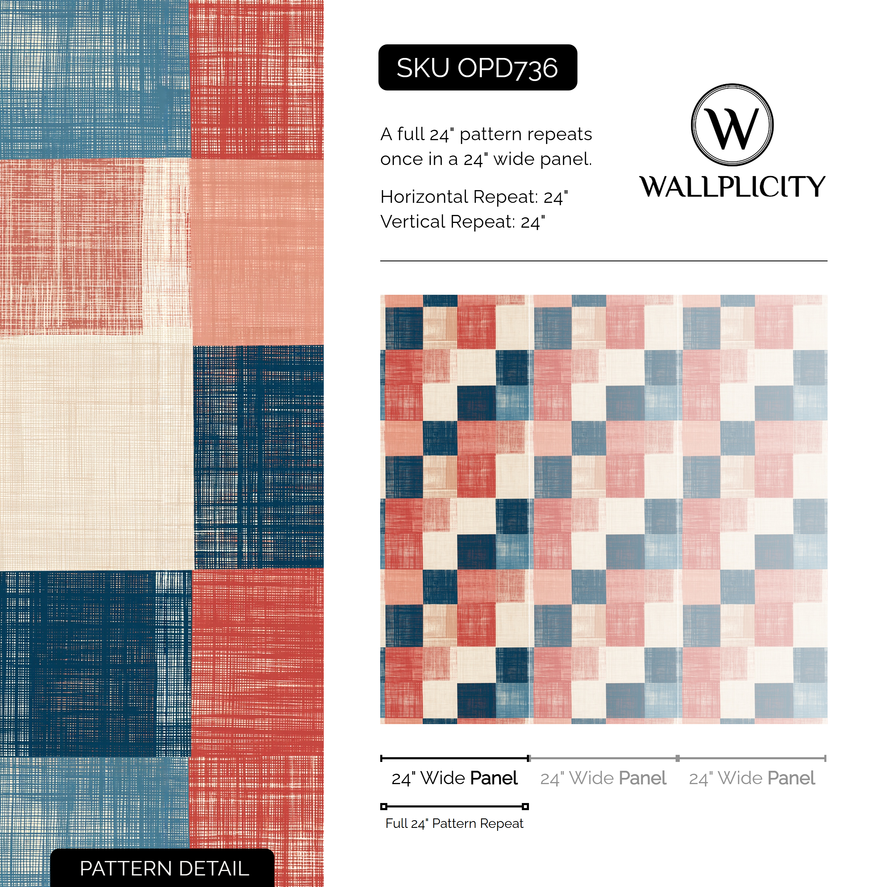 Regatta Patchwork wallpaper pattern detail and repeat size