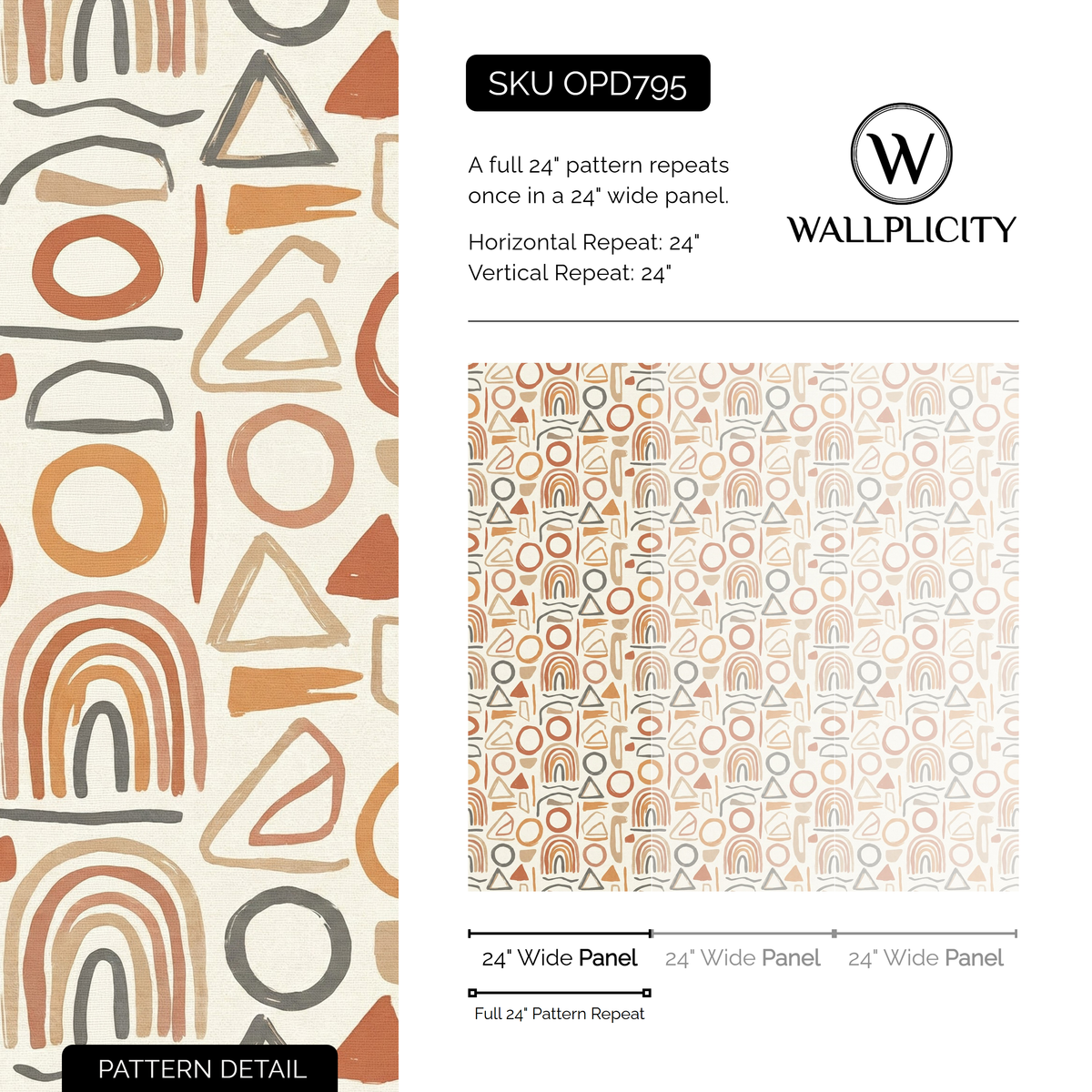 Clay Marks wallpaper pattern detail and repeat size