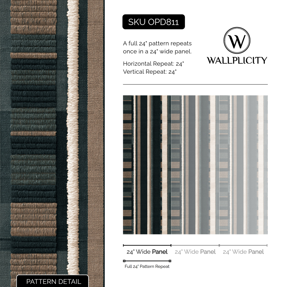 Spruce Weave wallpaper pattern detail and repeat size